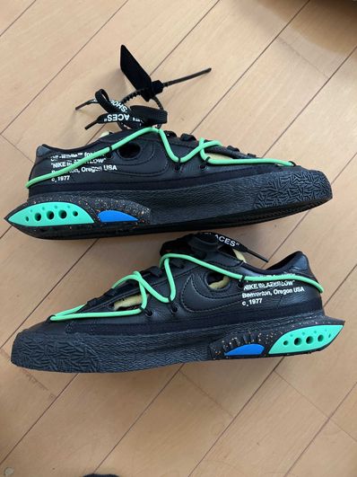 Off-White × Nike Blazer Low "Black and Electro Green"
