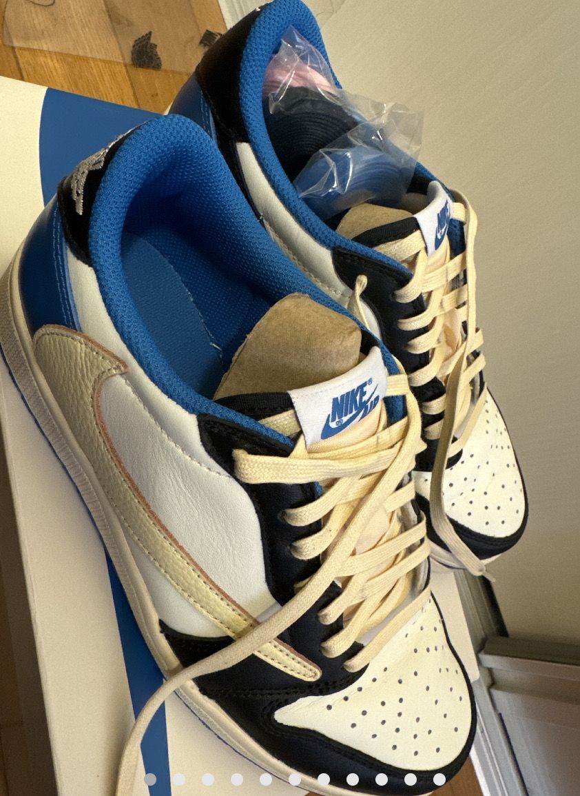 Travis Scott × fragment design × Nike Air Jordan 1 Low OG SP "Military Blue"