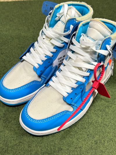 Off-White × Nike Air Jordan 1 High UNC "White/Dark Powder Blue"