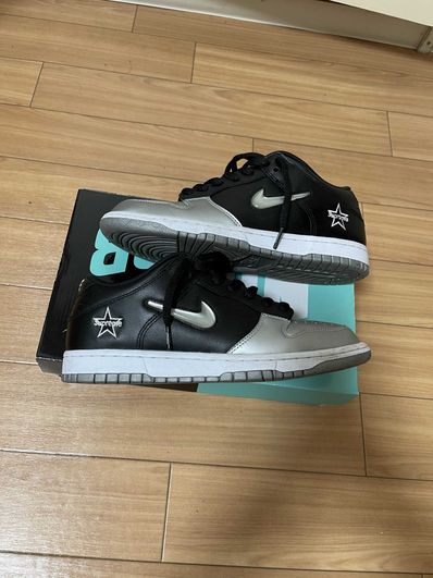 Supreme × Nike Dunk Low "Metallic Silver/Black"