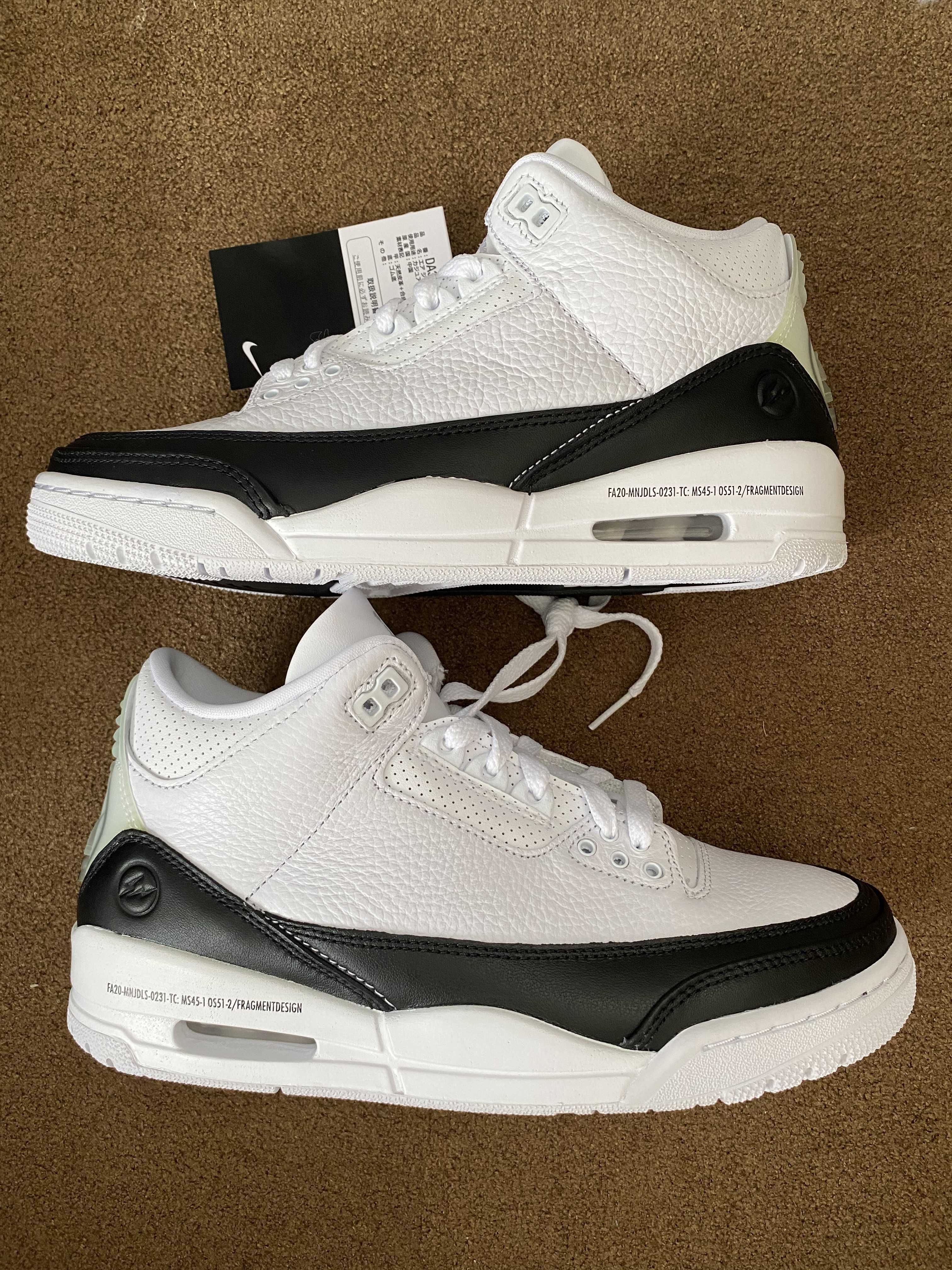 Fragment × Nike Air Jordan 3 "White/Black"