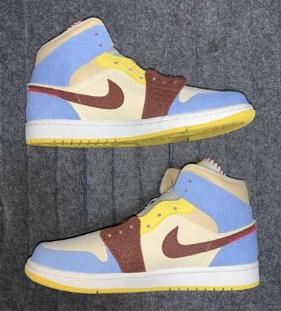 MAISON CHATEAU ROUGE × NIKE AIR JORDAN 1 MID SE "WHITE/LIGHT BLUE"
