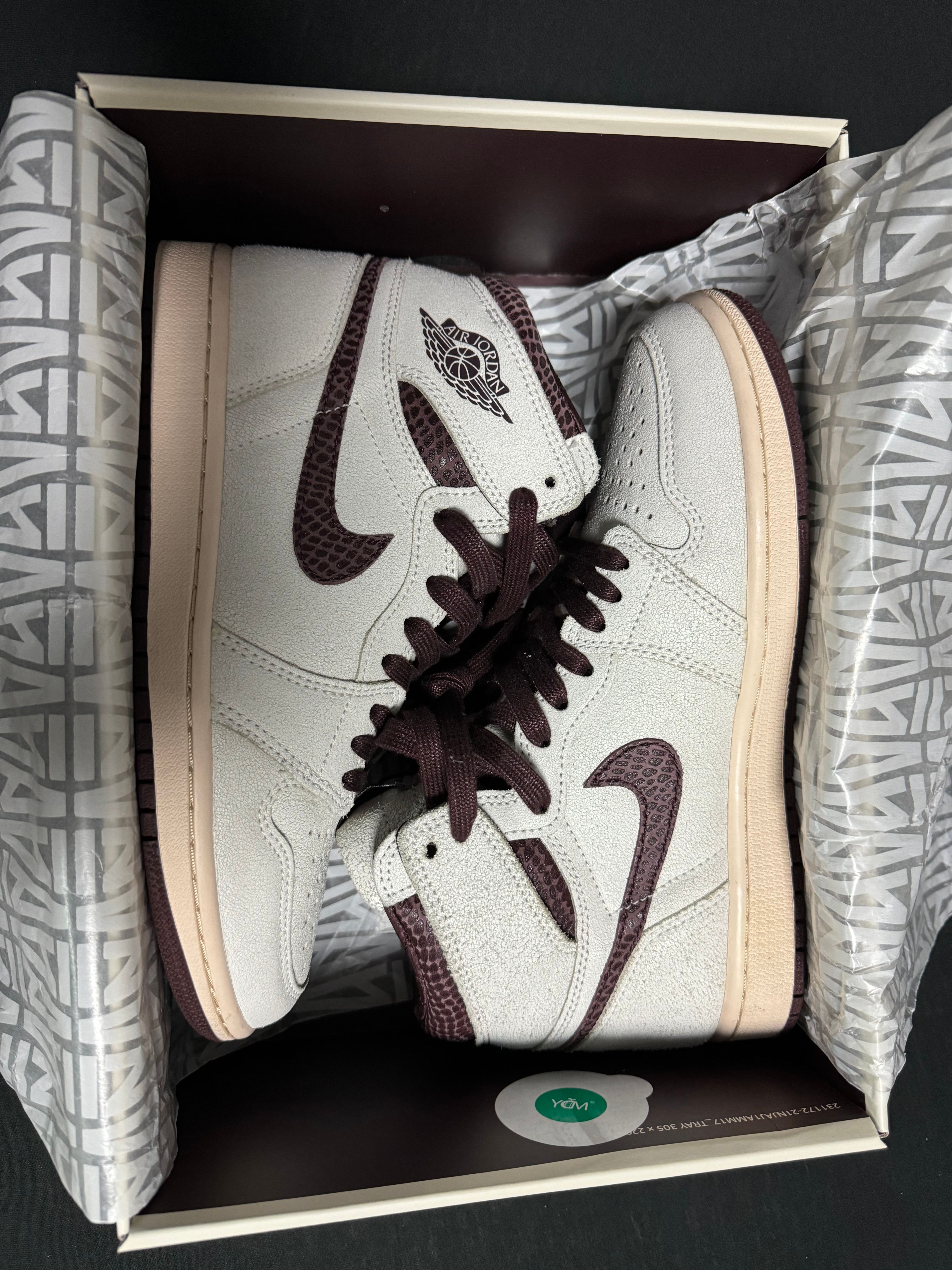 A Ma Maniere × Nike Air Jordan 1 Retro High OG "Sail and Burgundy"