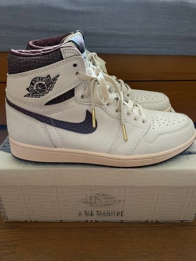 A Ma Maniere × Nike Air Jordan 1 Retro High OG "Sail and Burgundy"