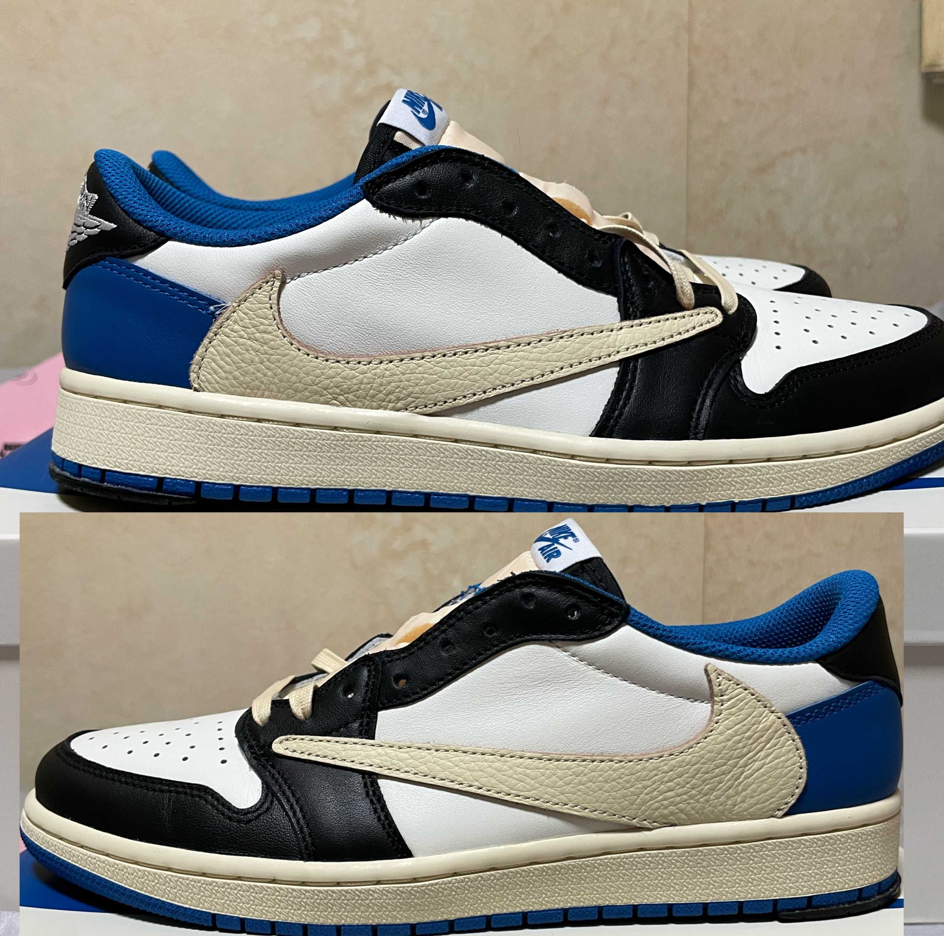 Travis Scott × fragment design × Nike Air Jordan 1 Low OG SP "Military Blue"