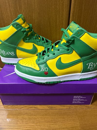 Supreme × Nike SB Dunk High By Any Means "Brazil"