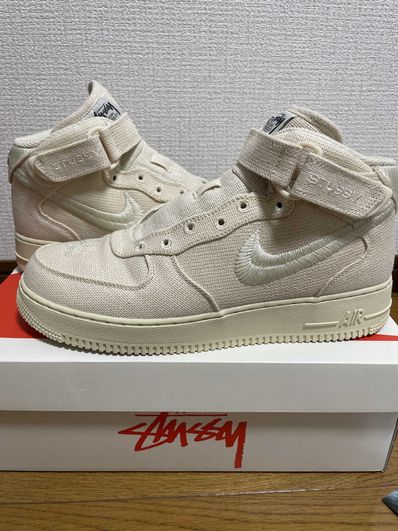 Stussy × Nike Air Force 1 Mid "Fossil Stone"