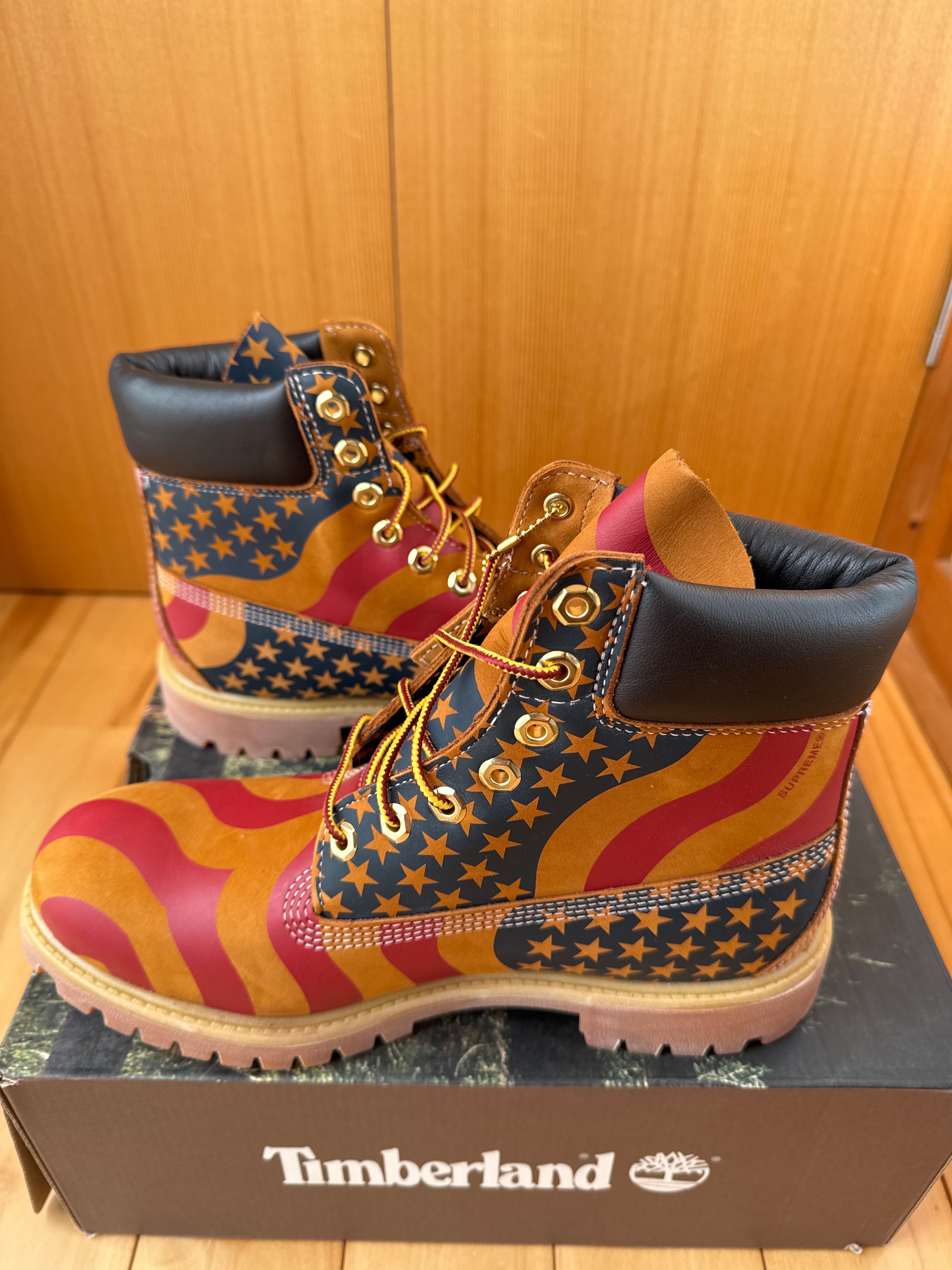Supreme × Timberland 6 Boot "Stars & Stripes Wheat"