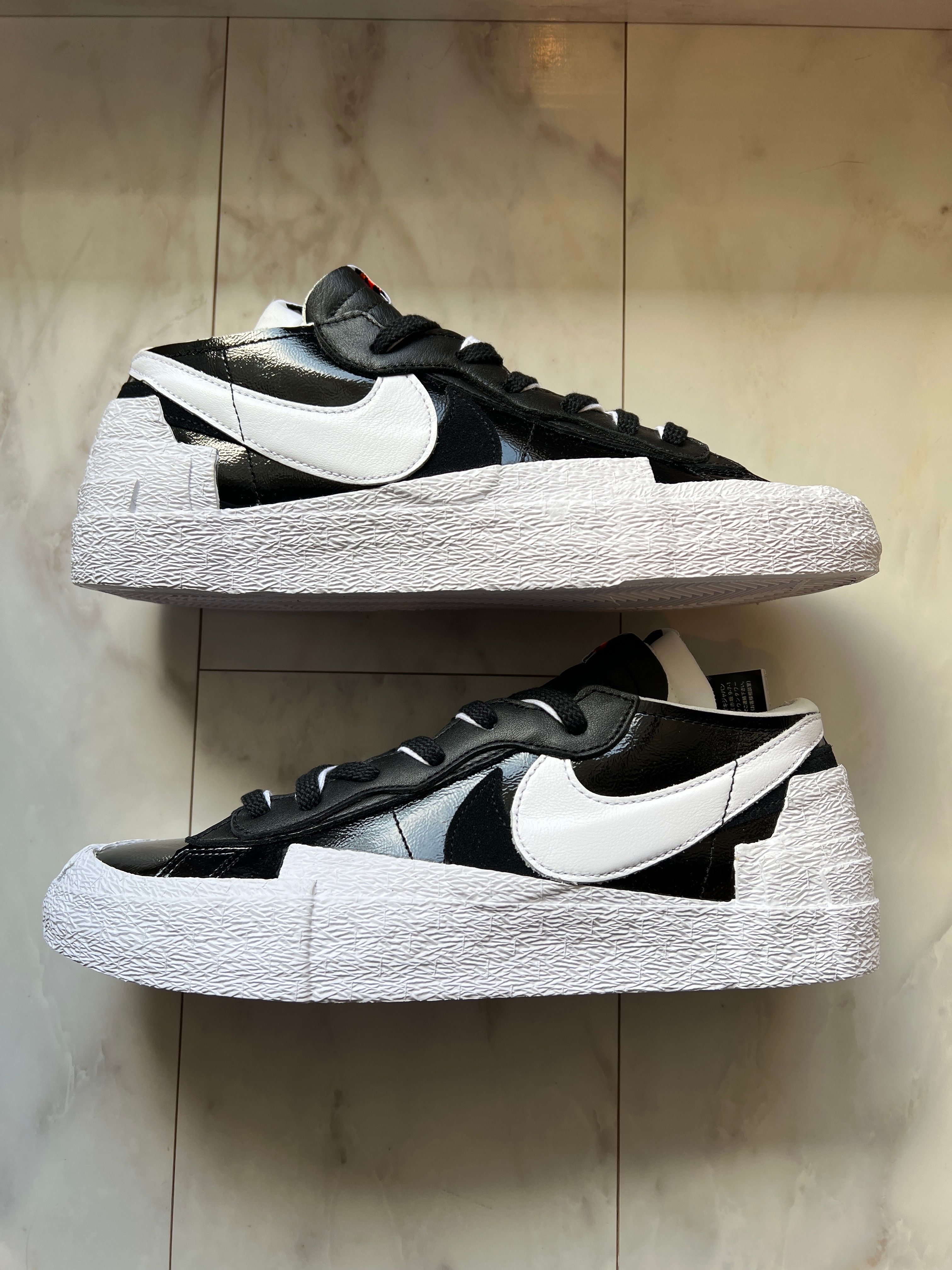 sacai × Nike Blazer Low "Black Patent Leather"