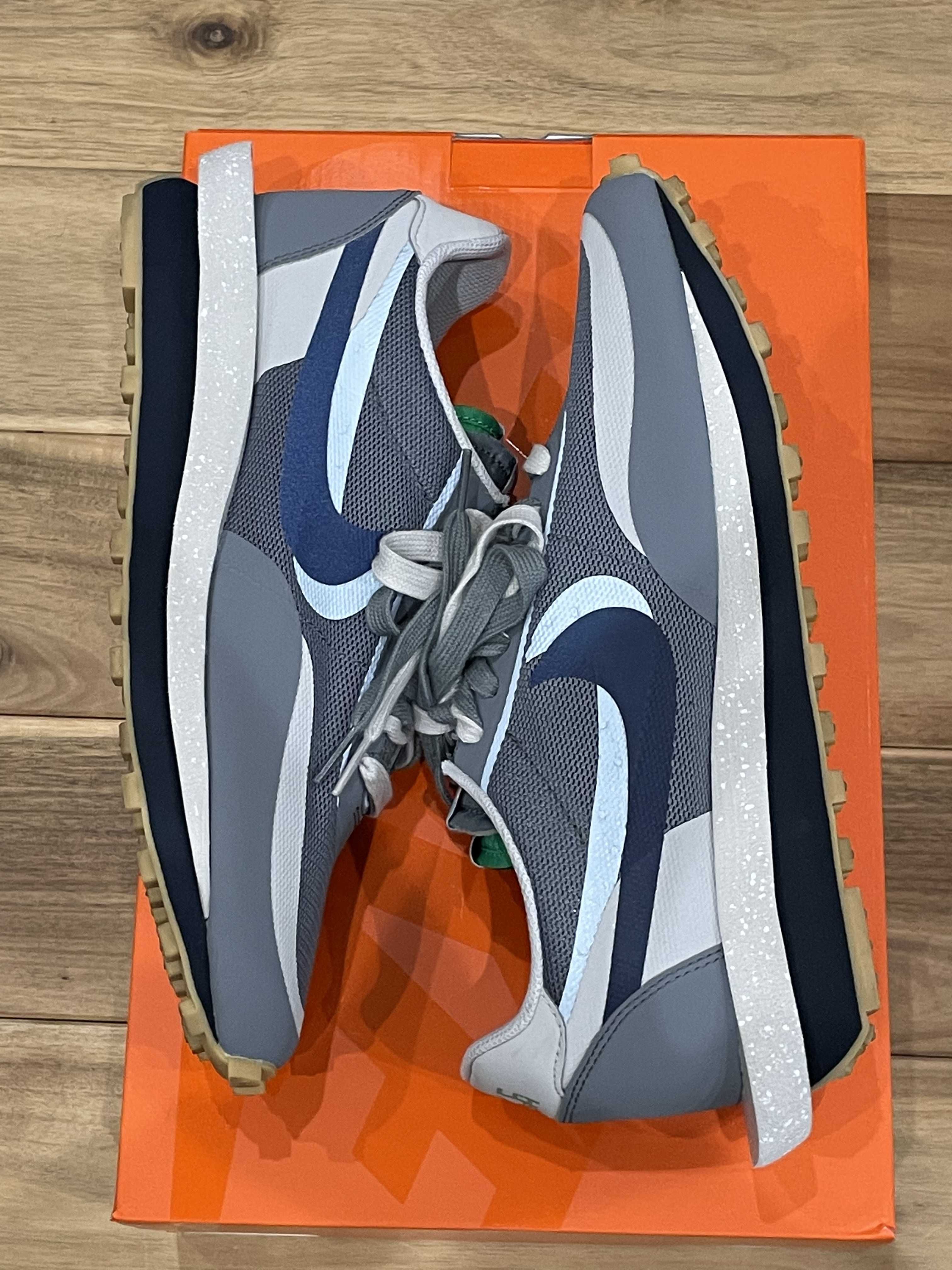 CLOT × Sacai × Nike LD Waffle "Grey Obsidian/Cool Grey"