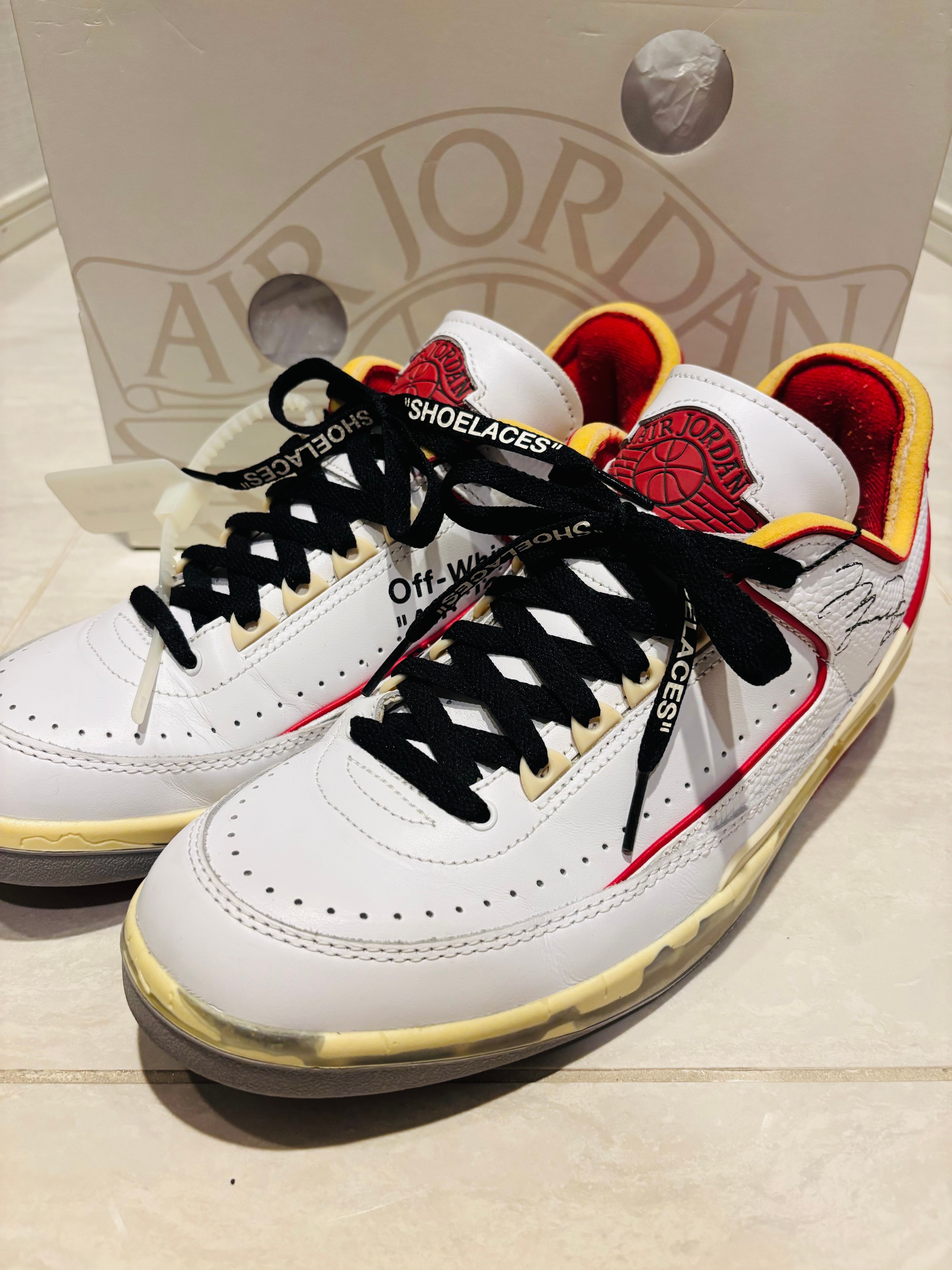 Off-White × Nike Air Jordan 2 Low "White and Varsity Red"