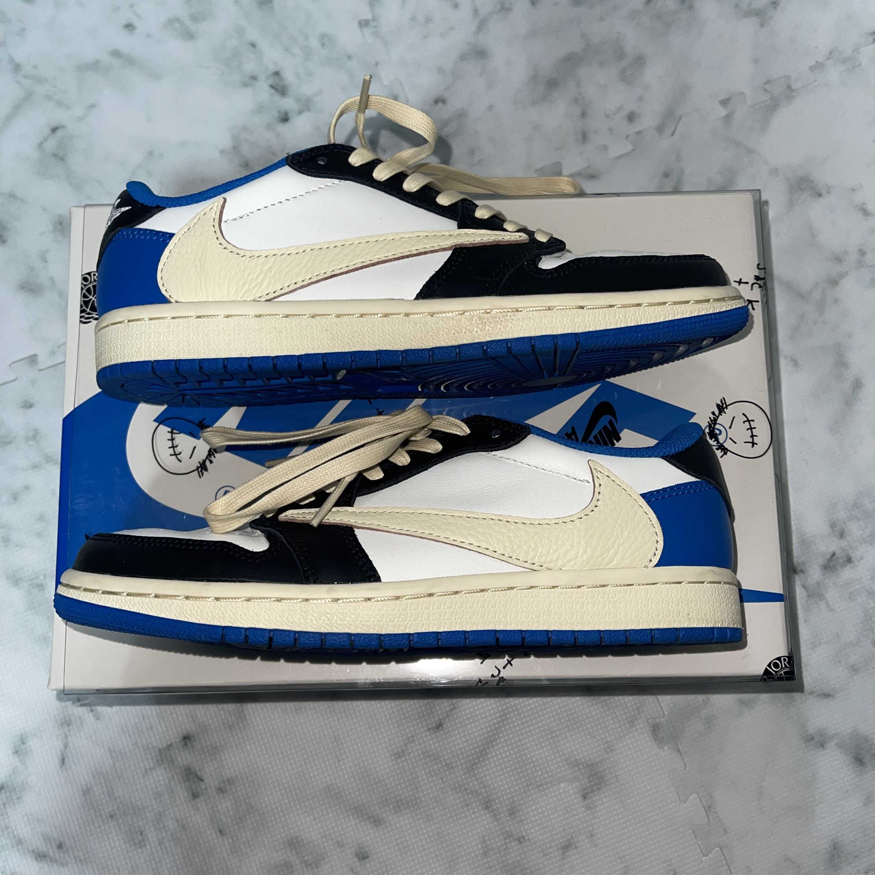 Travis Scott × fragment design × Nike Air Jordan 1 Low OG SP "Military Blue"