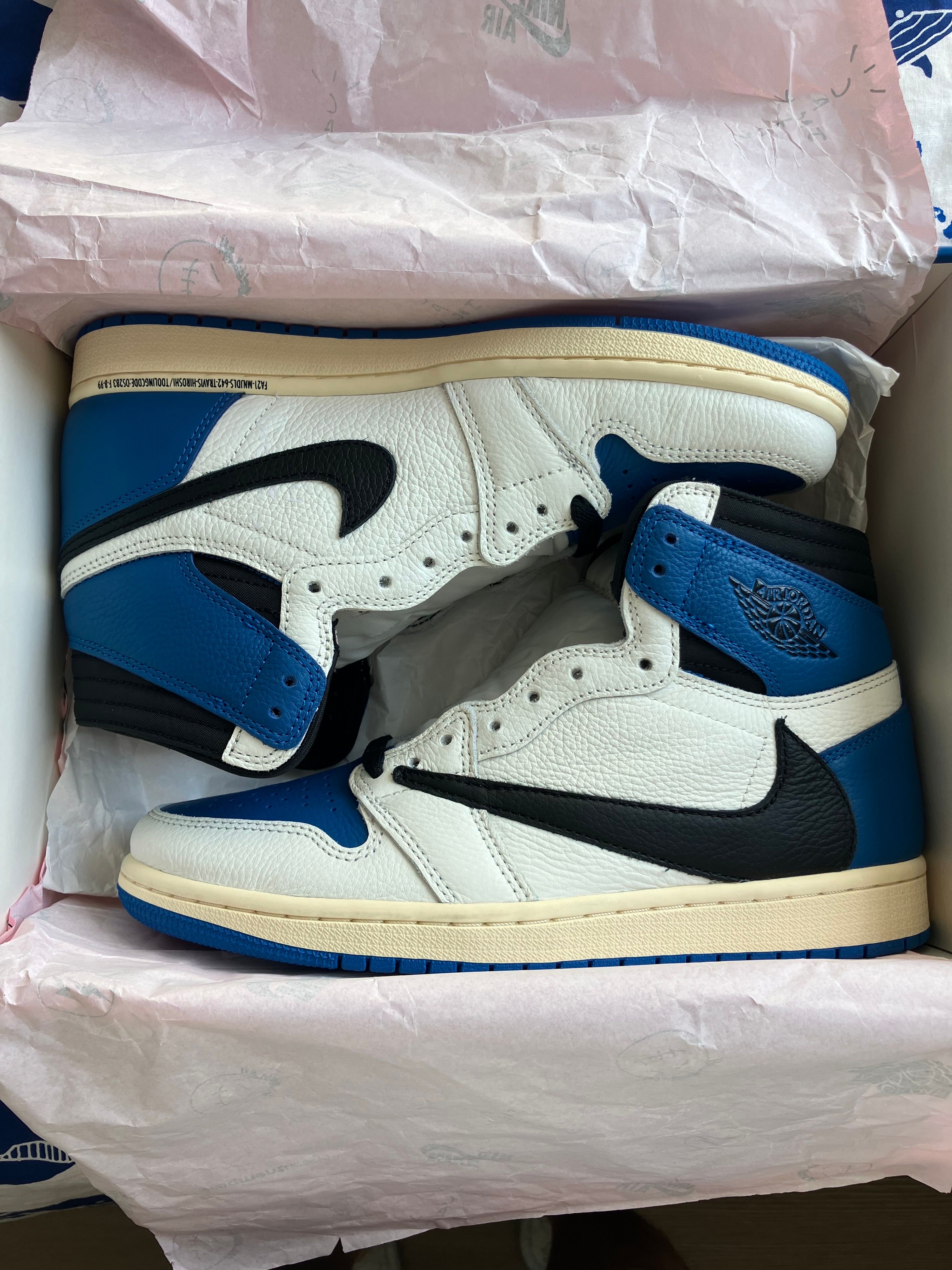 Travis Scott × fragment design × Nike Air Jordan 1 Retro High OG SP "Military Blue"