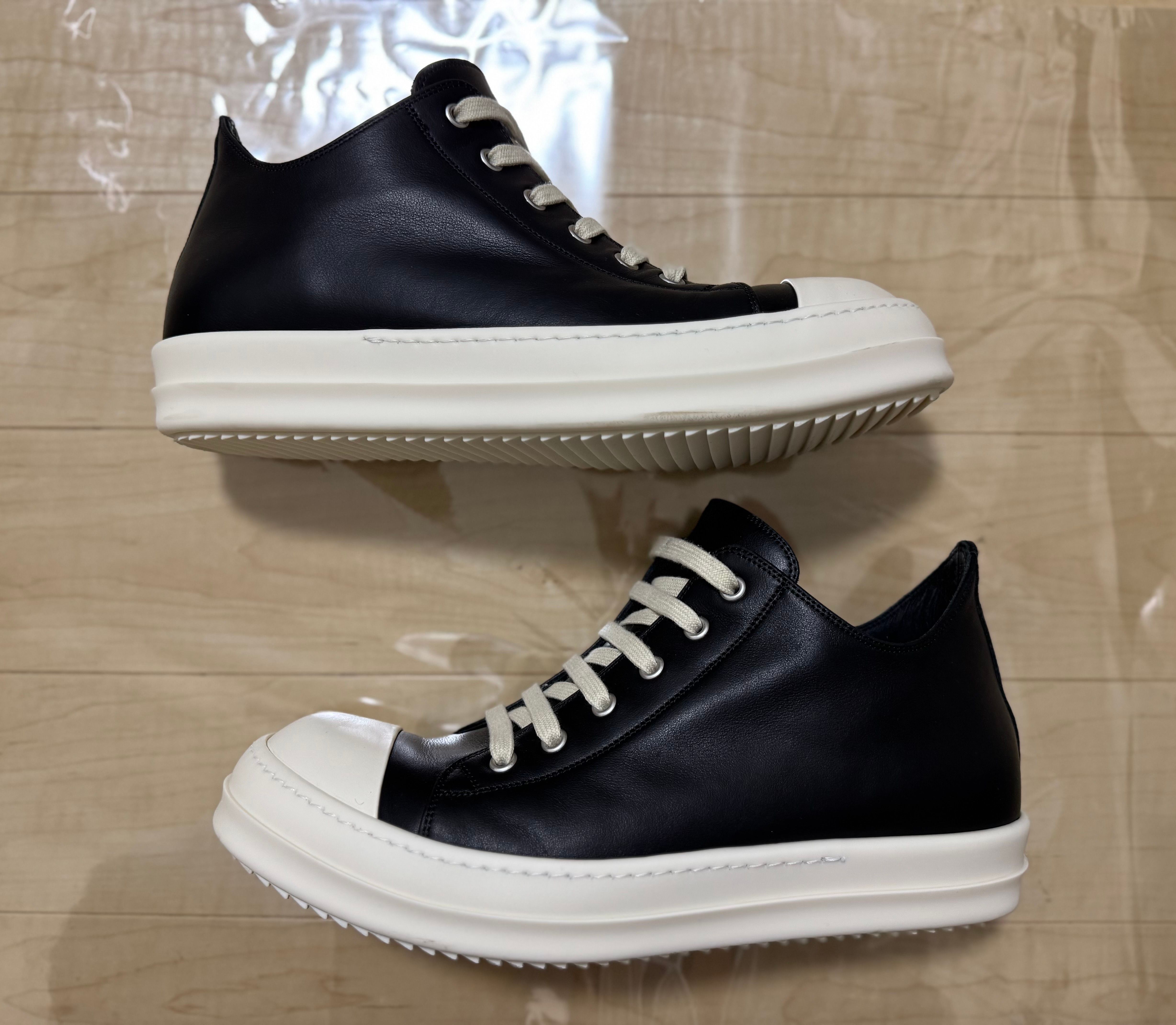 Rick Owens FW25 Concordians Low Sneaks "Black/Milk/Milk"