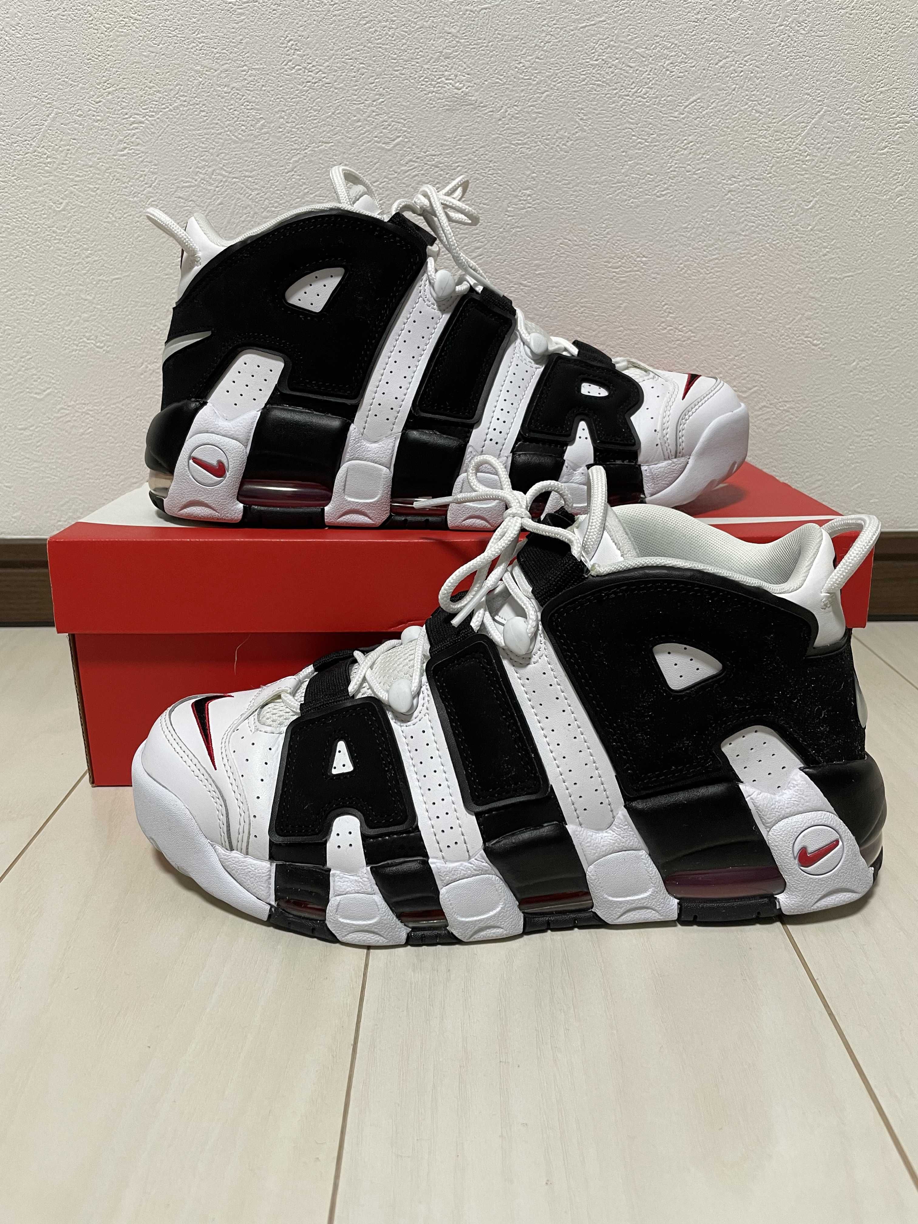 NIKE AIR MORE UPTEMPO "WHITE/BLACK/UNIVERSITY RED"(2020)