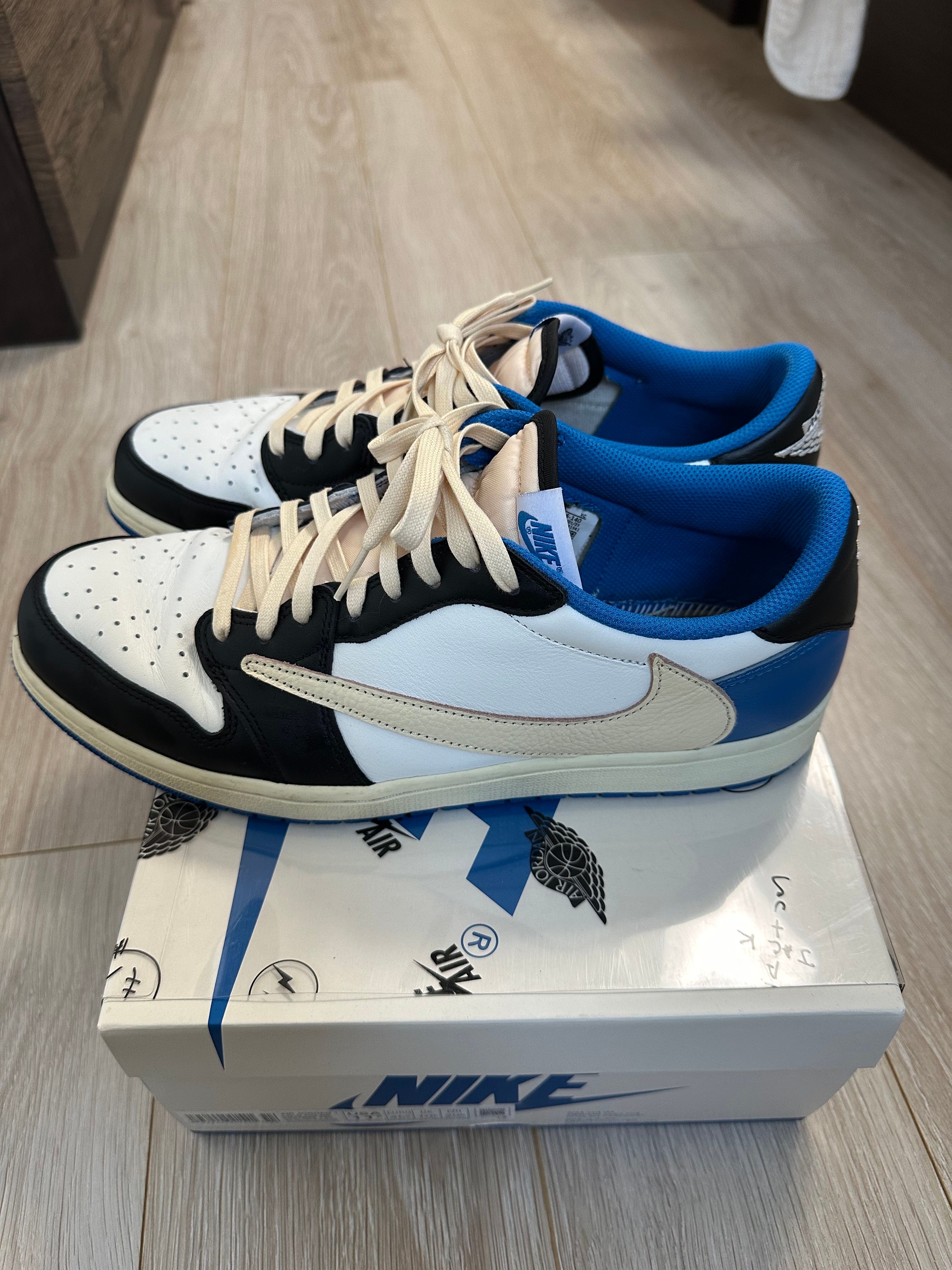 Travis Scott × fragment design × Nike Air Jordan 1 Low OG SP "Military Blue"
