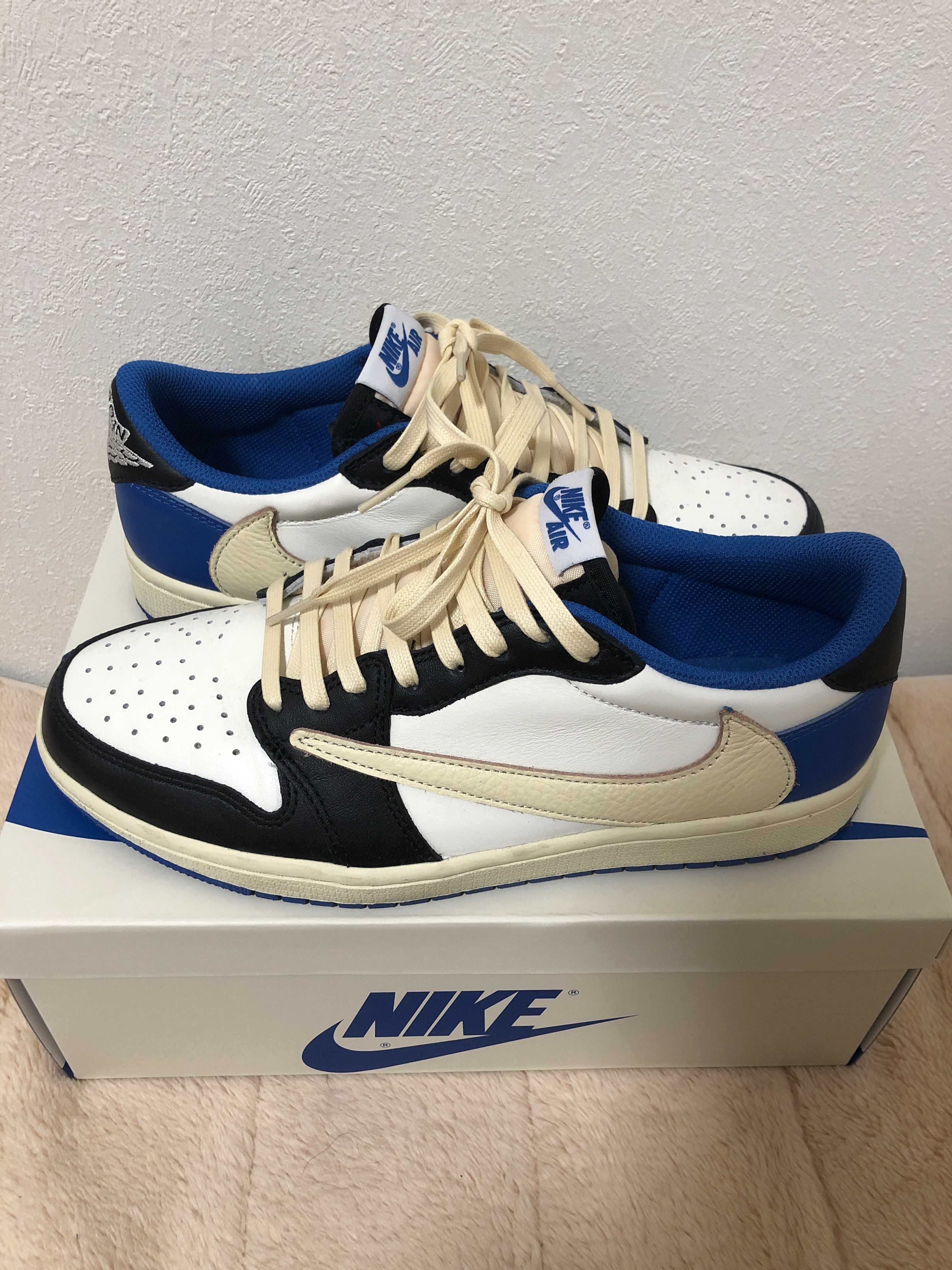 Travis Scott × fragment design × Nike Air Jordan 1 Low OG SP "Military Blue"