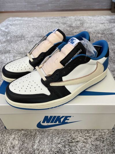 Travis Scott × fragment design × Nike Air Jordan 1 Low OG SP "Military Blue"
