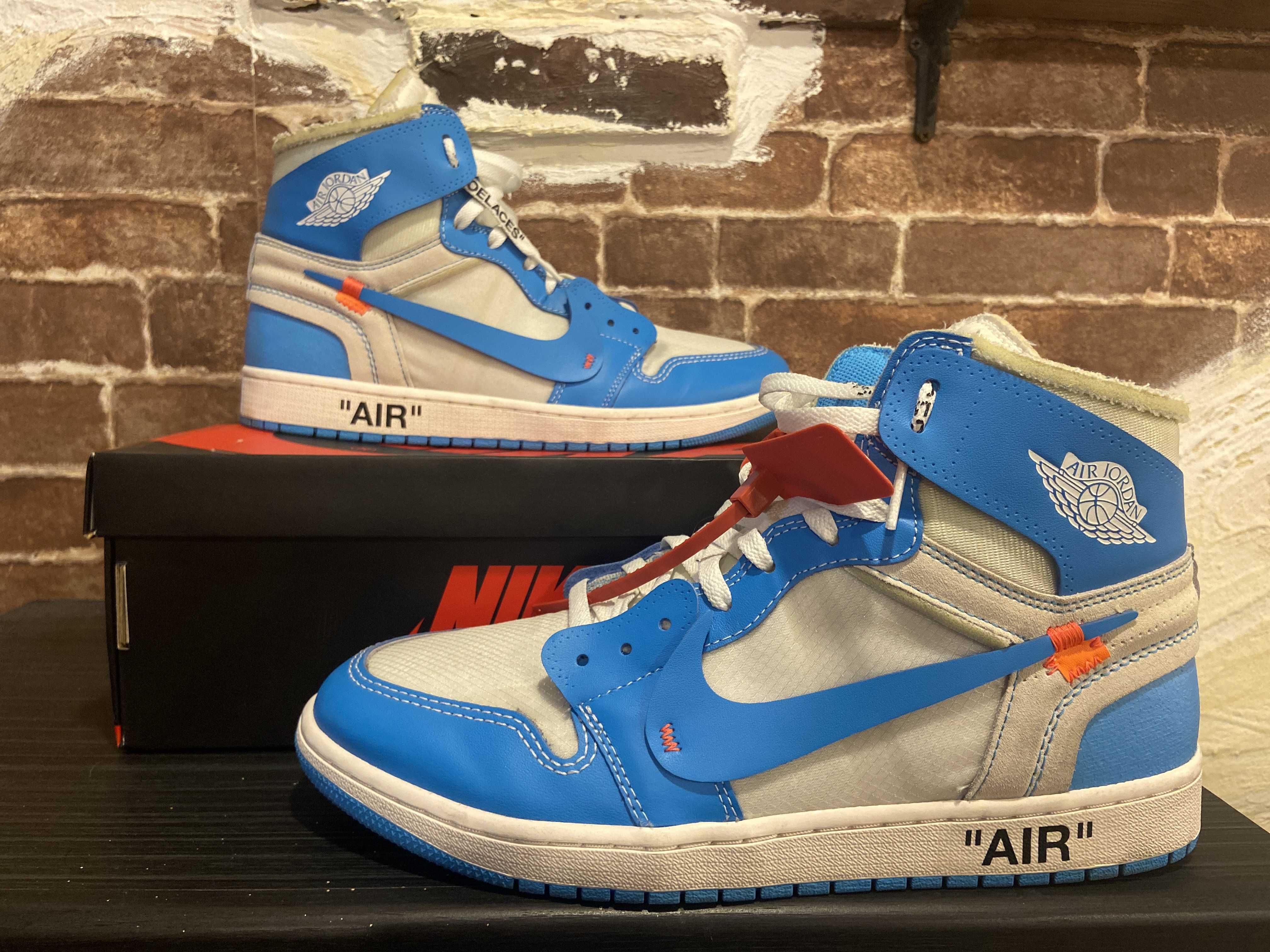 Off-White × Nike Air Jordan 1 High UNC "White/Dark Powder Blue"