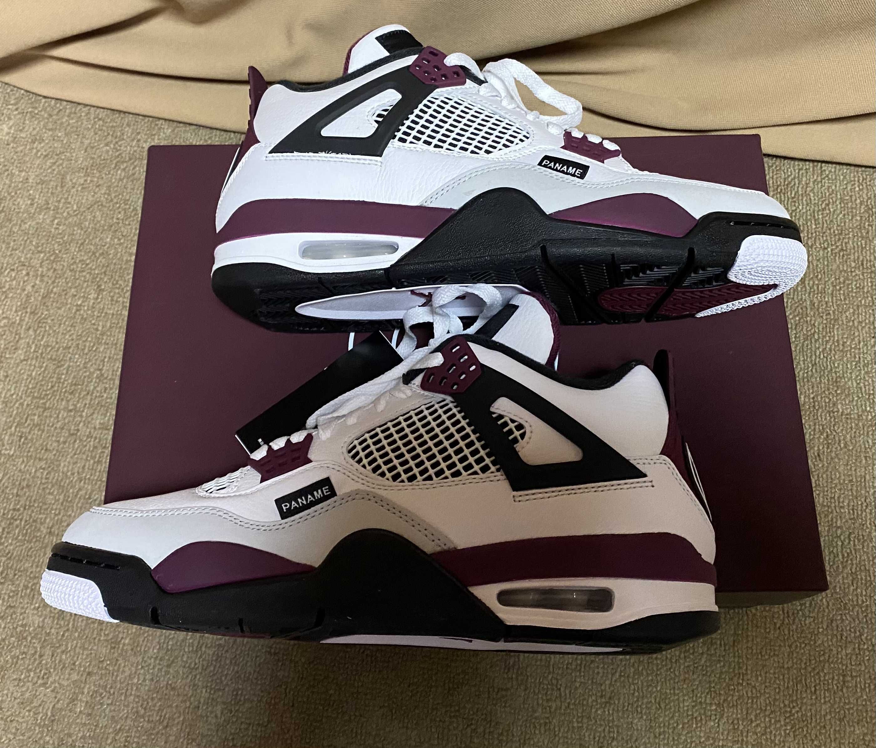 Paris Saint Germain ×Nike Air Jordan 4 Retro "White/Bordeaux/Neutral Gray"