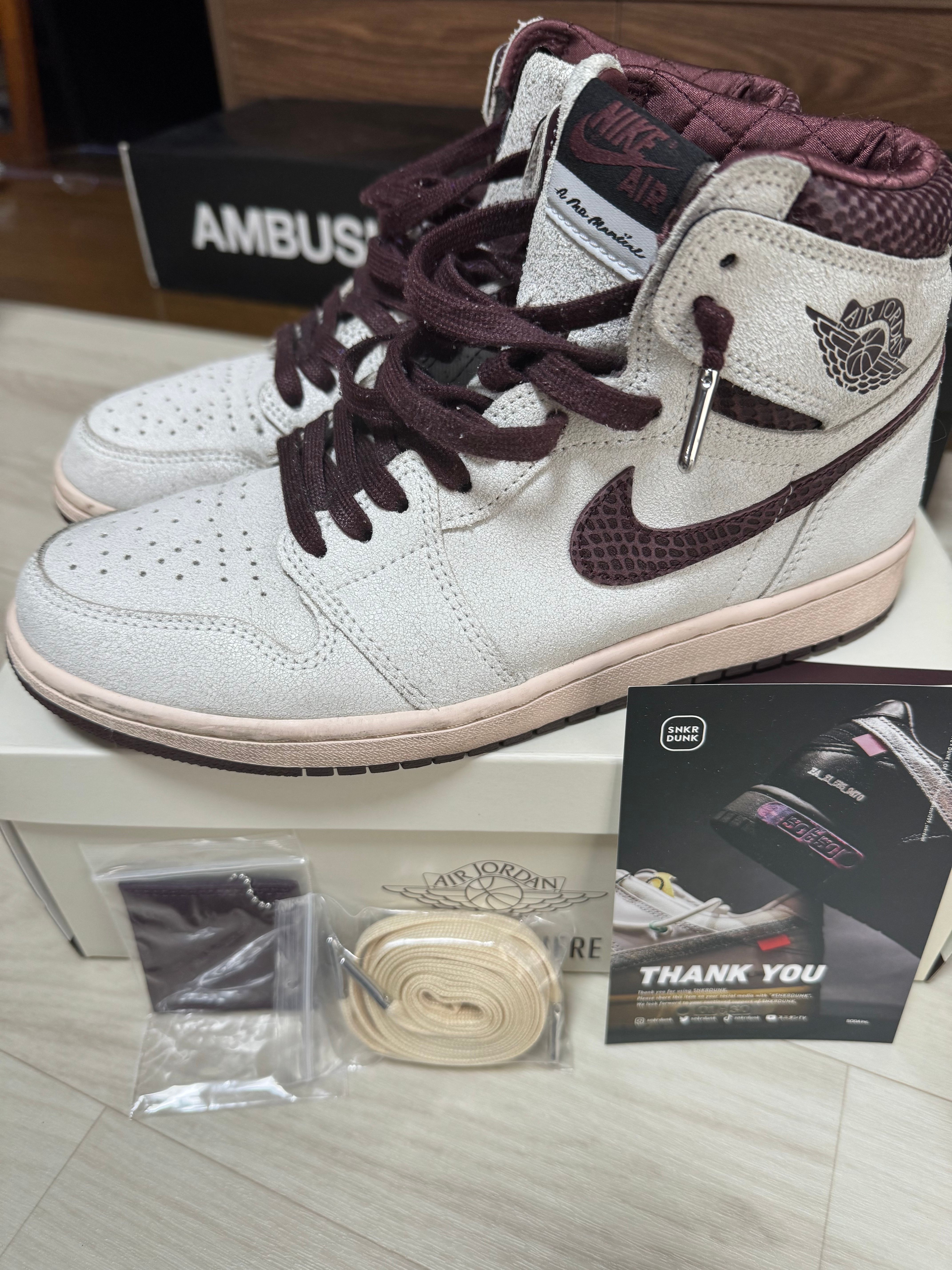 A Ma Maniere × Nike Air Jordan 1 Retro High OG "Sail and Burgundy"