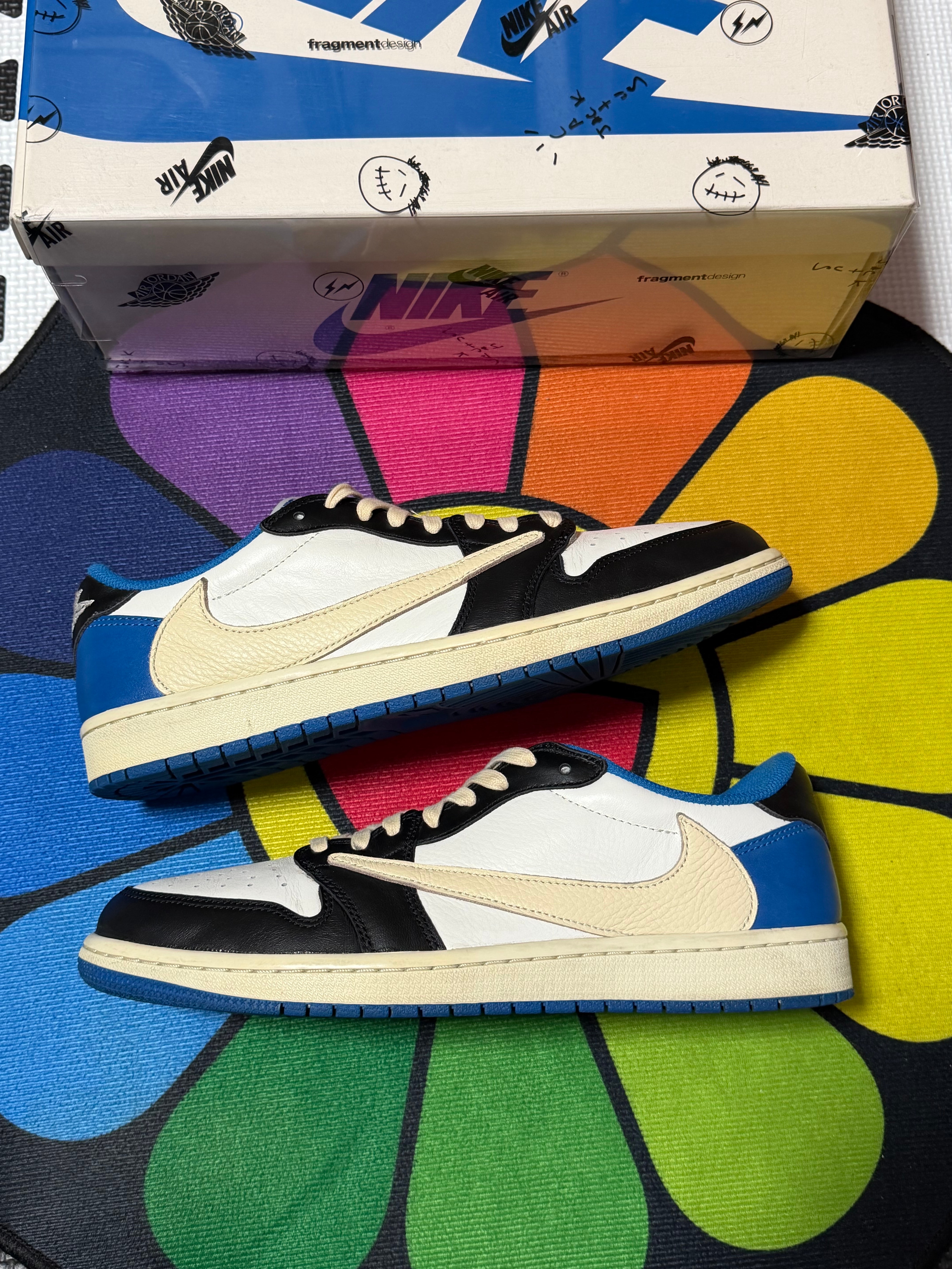 Travis Scott × fragment design × Nike Air Jordan 1 Low OG SP "Military Blue"