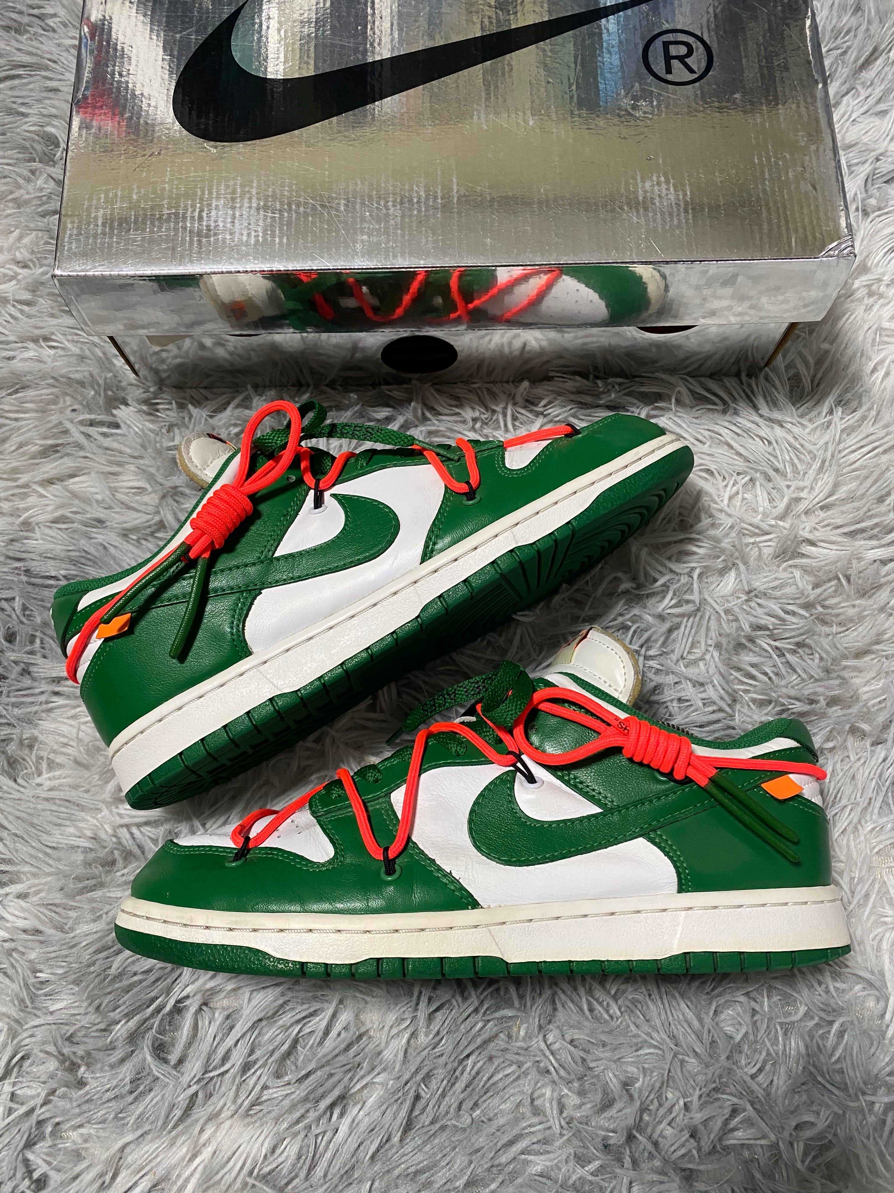 Off-White × Nike Dunk Low "White/Pine Green"