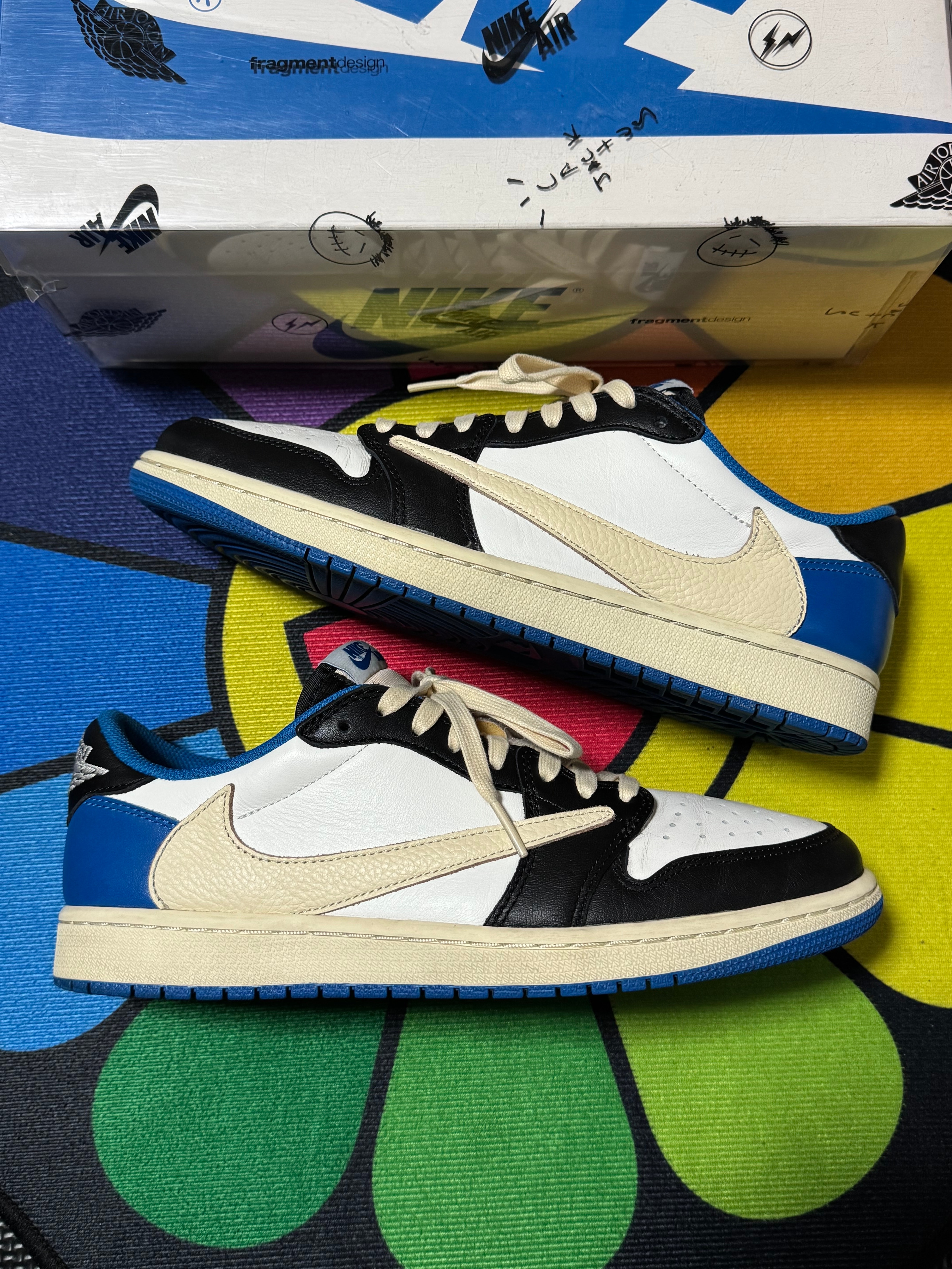 Travis Scott × fragment design × Nike Air Jordan 1 Low OG SP "Military Blue"