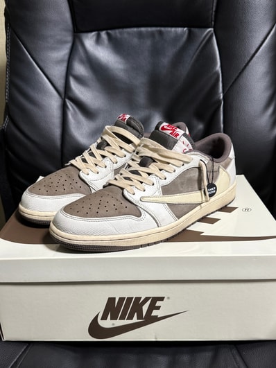 Travis Scott × Nike Air Jordan 1 Low OG SP "Reverse Mocha/Sail and Ridgerock"