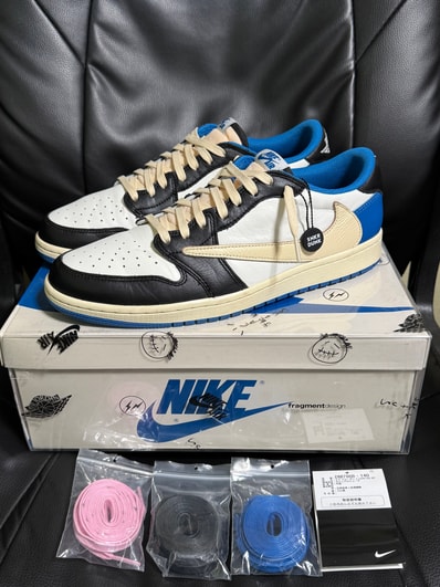 Travis Scott × fragment design × Nike Air Jordan 1 Low OG SP "Military Blue"
