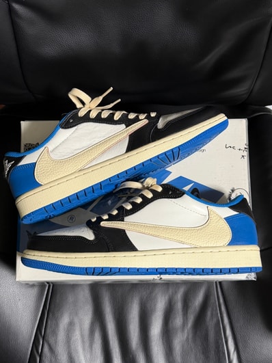 Travis Scott × fragment design × Nike Air Jordan 1 Low OG SP "Military Blue"