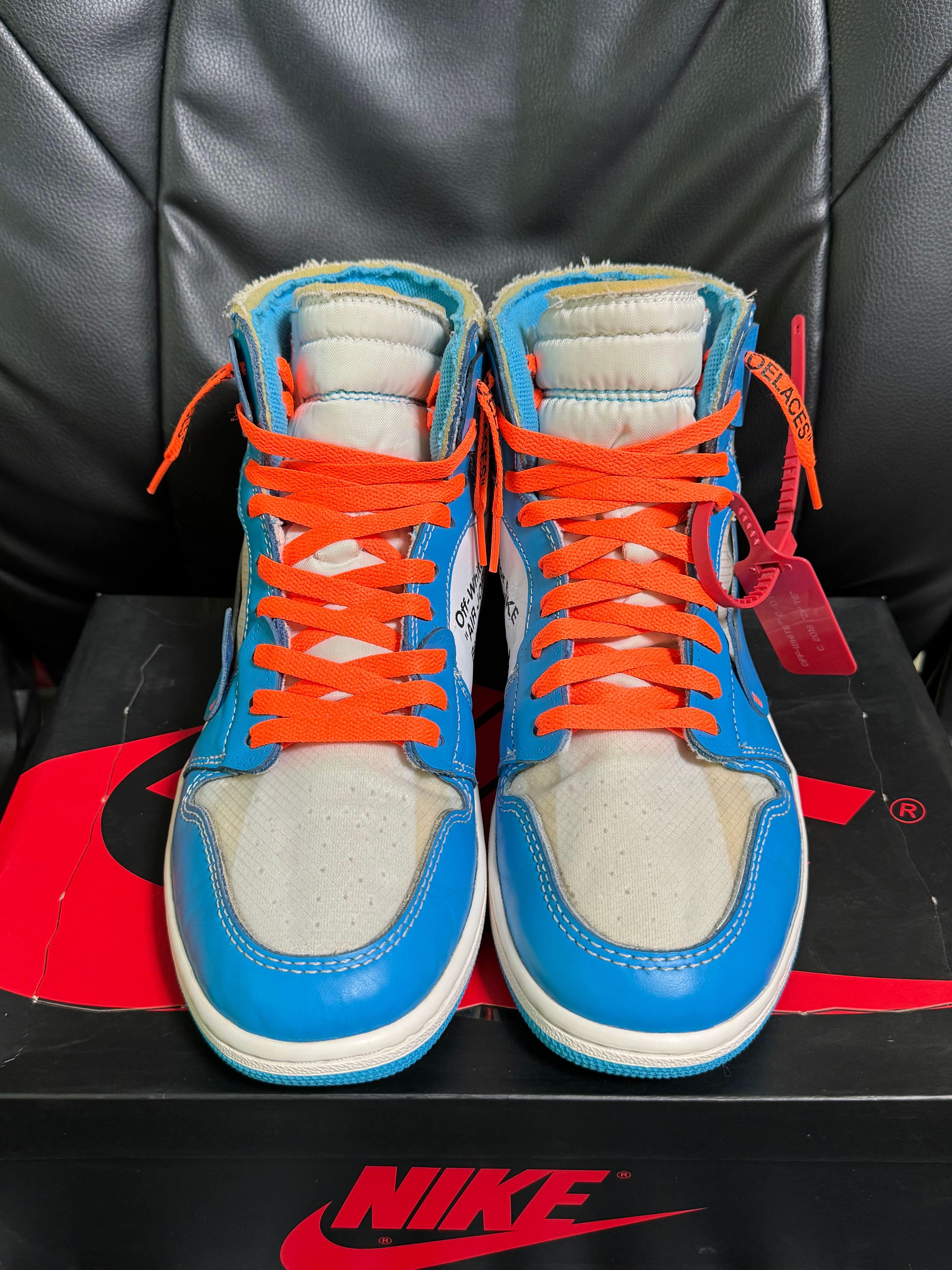 Off-White × Nike Air Jordan 1 High UNC "White/Dark Powder Blue"