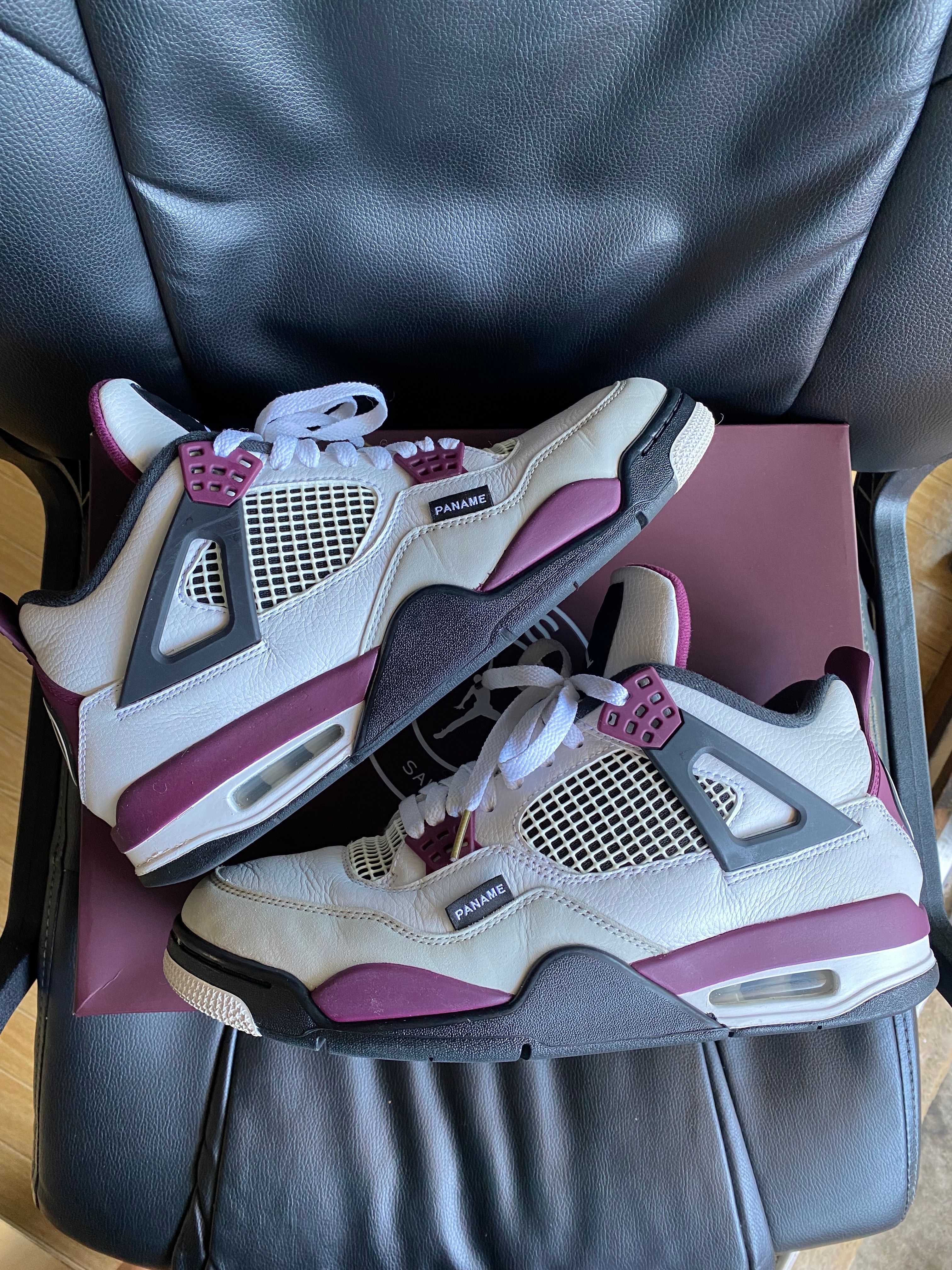 Paris Saint Germain ×Nike Air Jordan 4 Retro "White/Bordeaux/Neutral Gray"