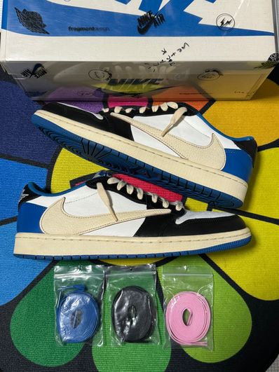 Travis Scott × fragment design × Nike Air Jordan 1 Low OG SP "Military Blue"