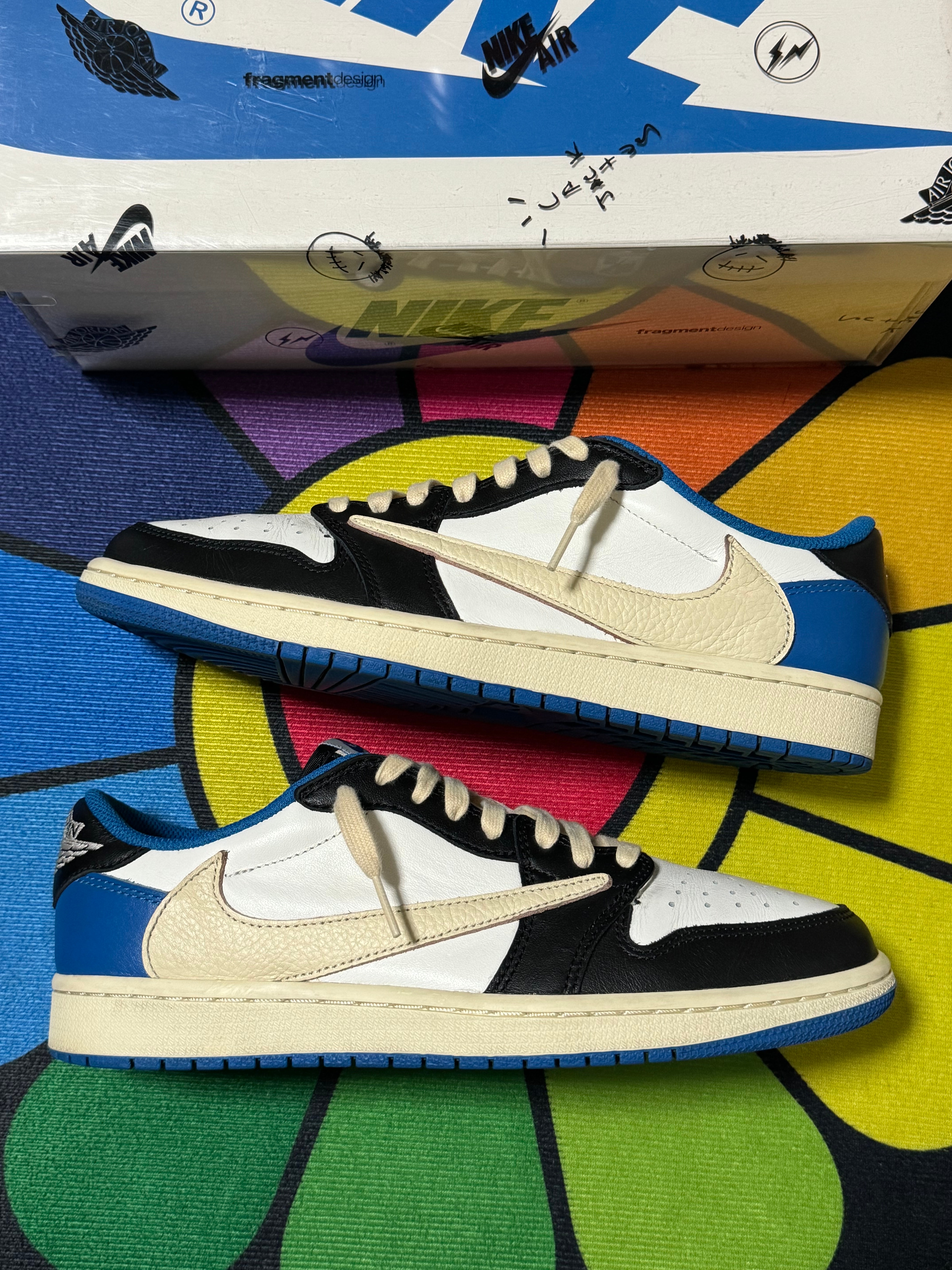 Travis Scott × fragment design × Nike Air Jordan 1 Low OG SP "Military Blue"