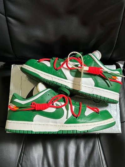 Off-White × Nike Dunk Low "White/Pine Green"