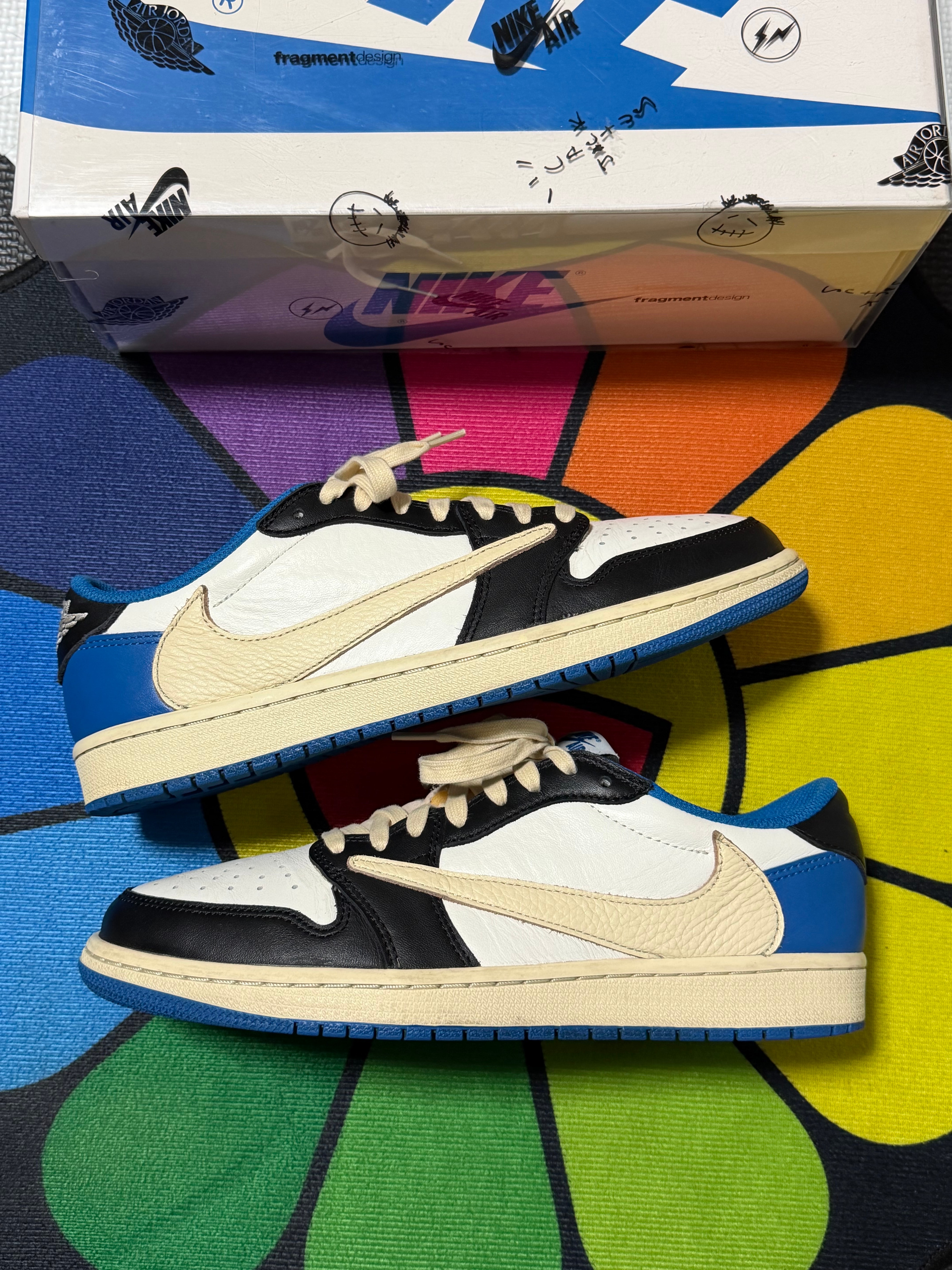 Travis Scott × fragment design × Nike Air Jordan 1 Low OG SP "Military Blue"