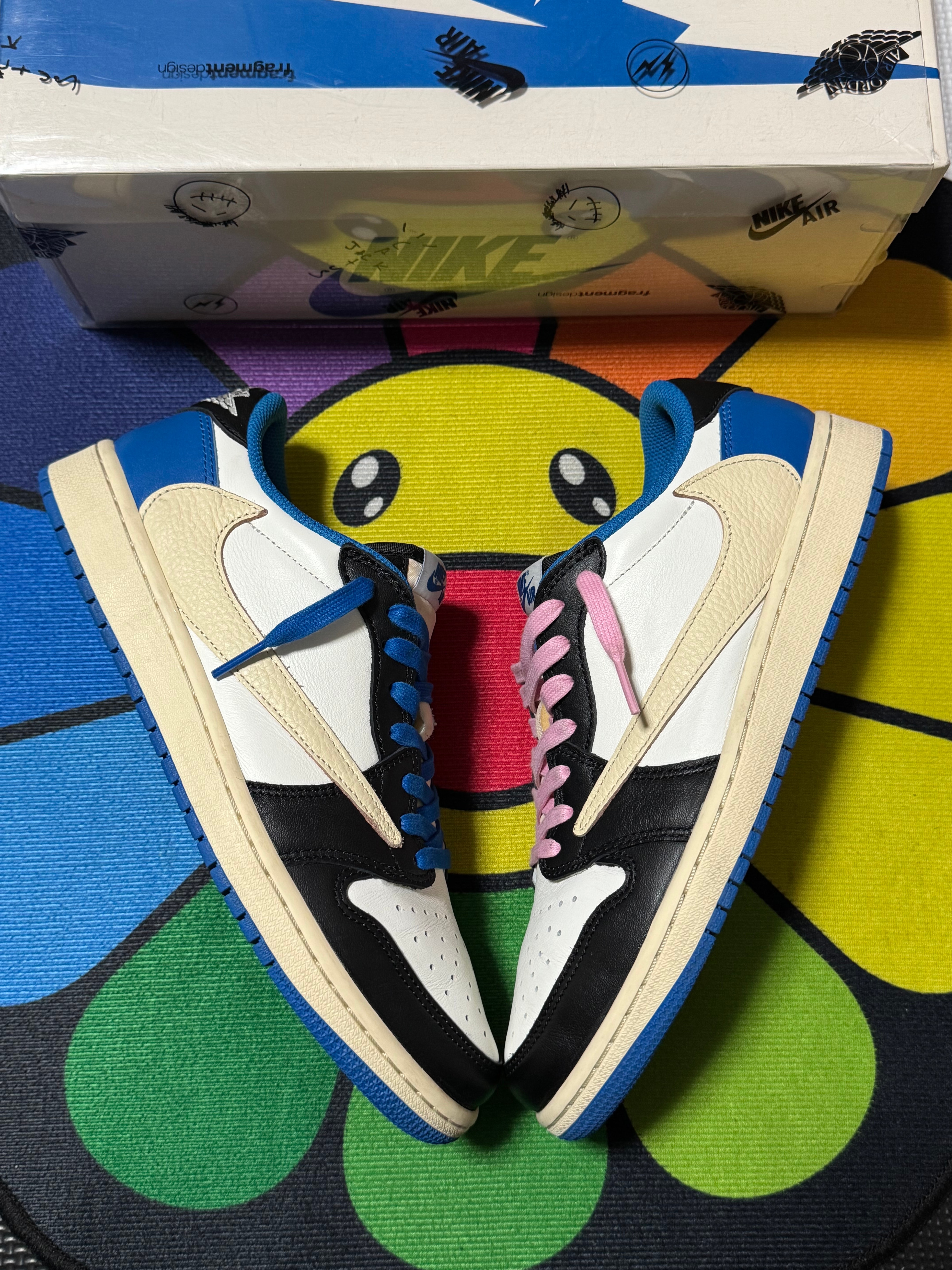 Travis Scott × fragment design × Nike Air Jordan 1 Low OG SP "Military Blue"