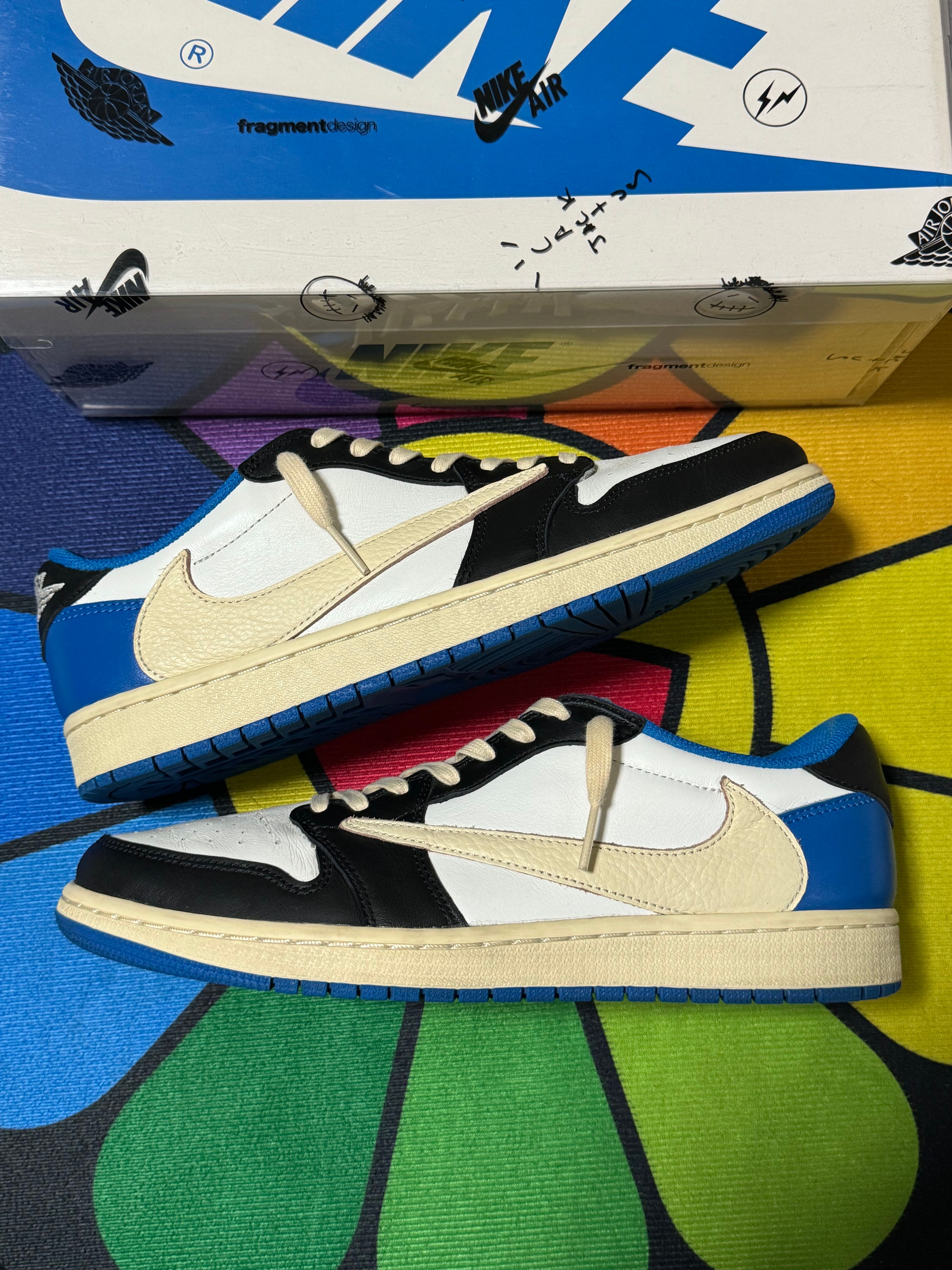 Travis Scott × fragment design × Nike Air Jordan 1 Low OG SP "Military Blue"