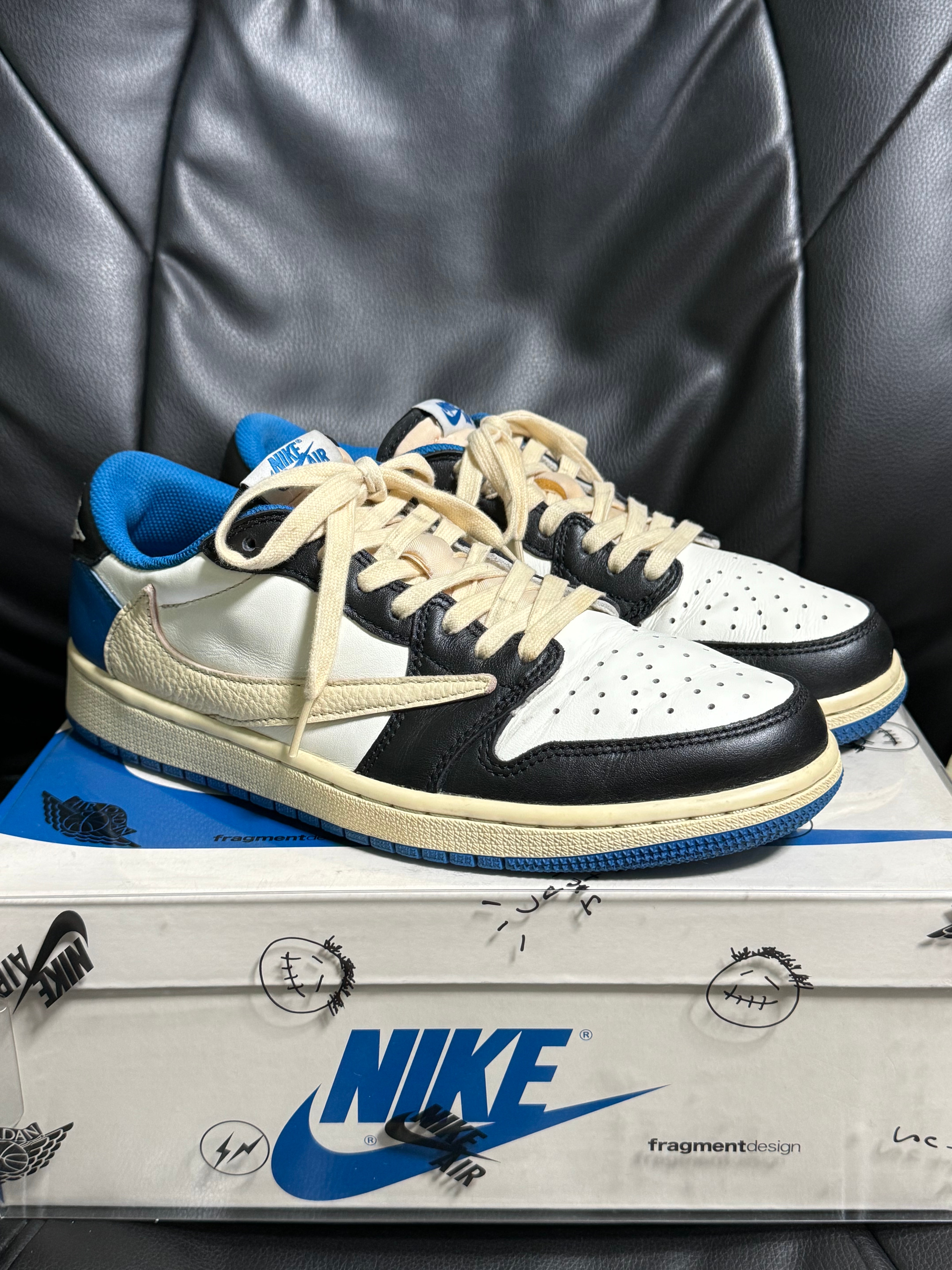 Travis Scott × fragment design × Nike Air Jordan 1 Low OG SP "Military Blue"