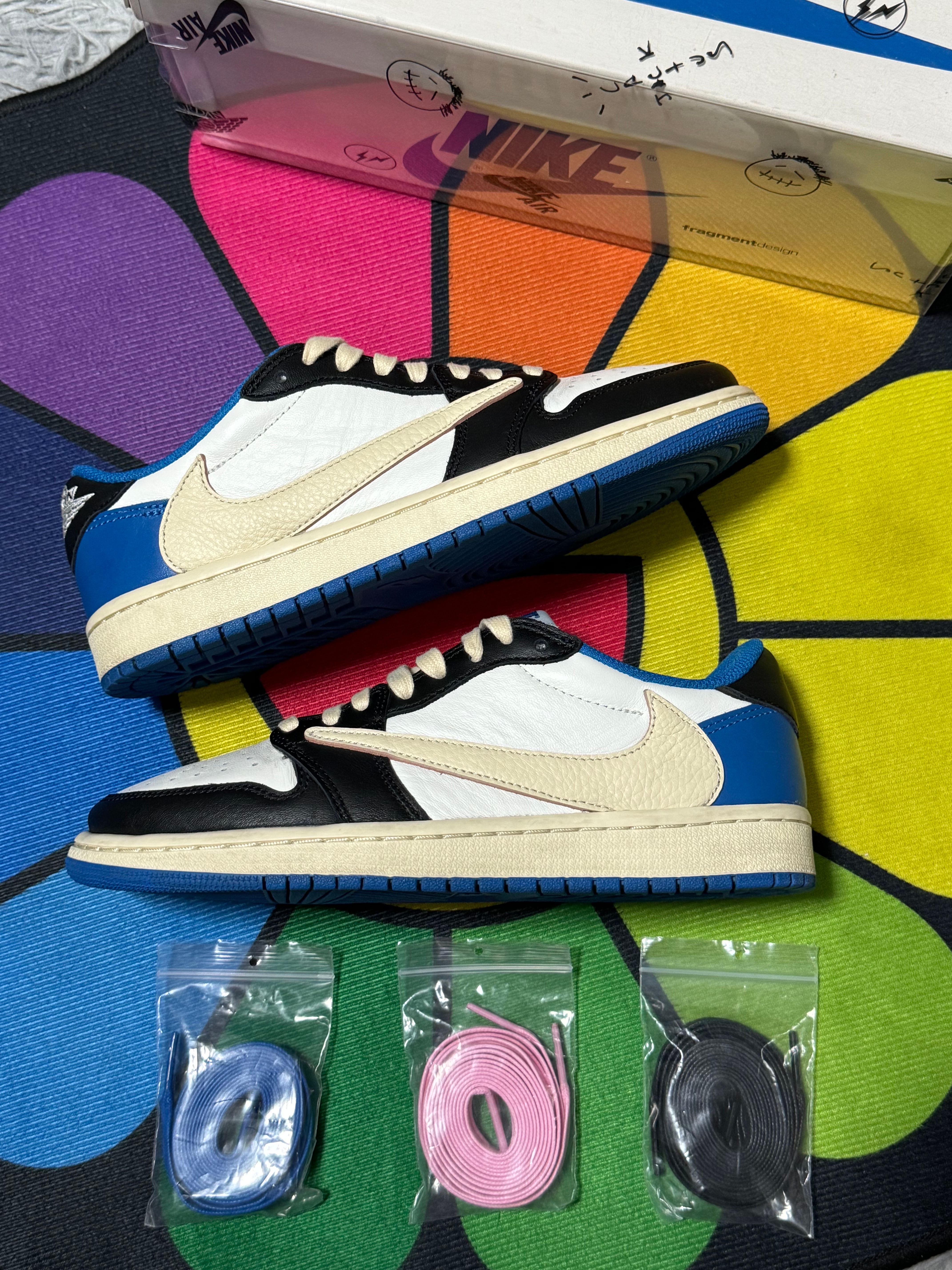 Travis Scott × fragment design × Nike Air Jordan 1 Low OG SP "Military Blue"