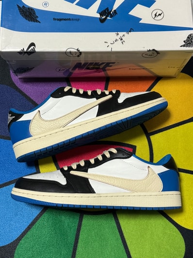 Travis Scott × fragment design × Nike Air Jordan 1 Low OG SP "Military Blue"