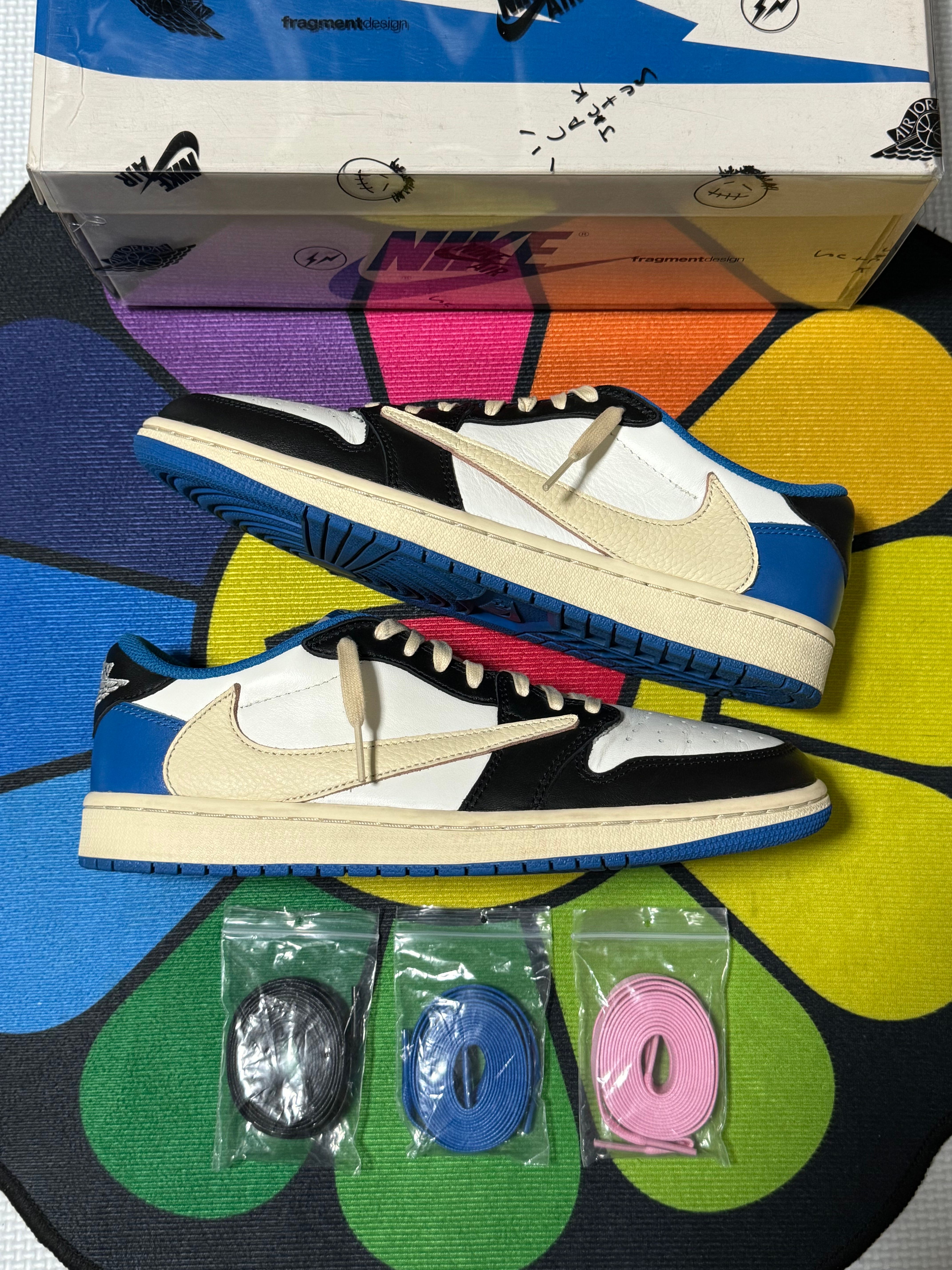 Travis Scott × fragment design × Nike Air Jordan 1 Low OG SP "Military Blue"