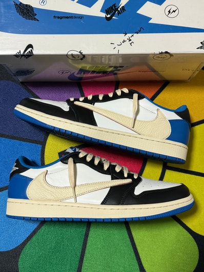 Travis Scott × fragment design × Nike Air Jordan 1 Low OG SP "Military Blue"