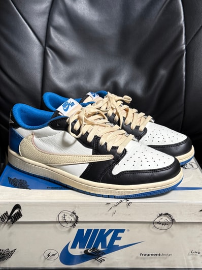 Travis Scott × fragment design × Nike Air Jordan 1 Low OG SP "Military Blue"