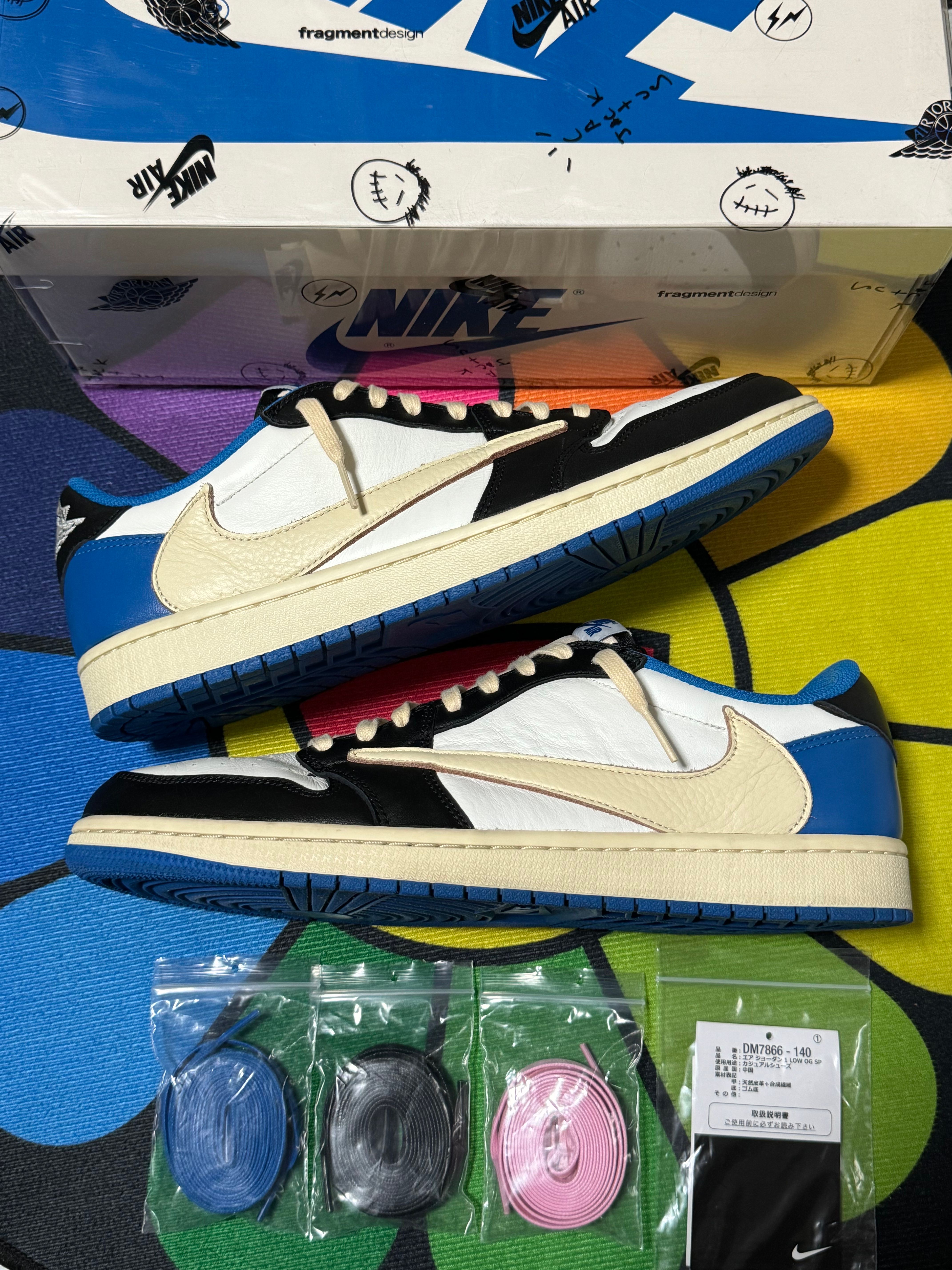 Travis Scott × fragment design × Nike Air Jordan 1 Low OG SP "Military Blue"