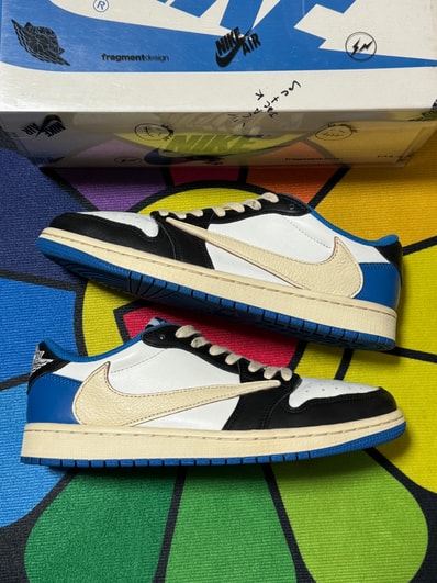 Travis Scott × fragment design × Nike Air Jordan 1 Low OG SP "Military Blue"