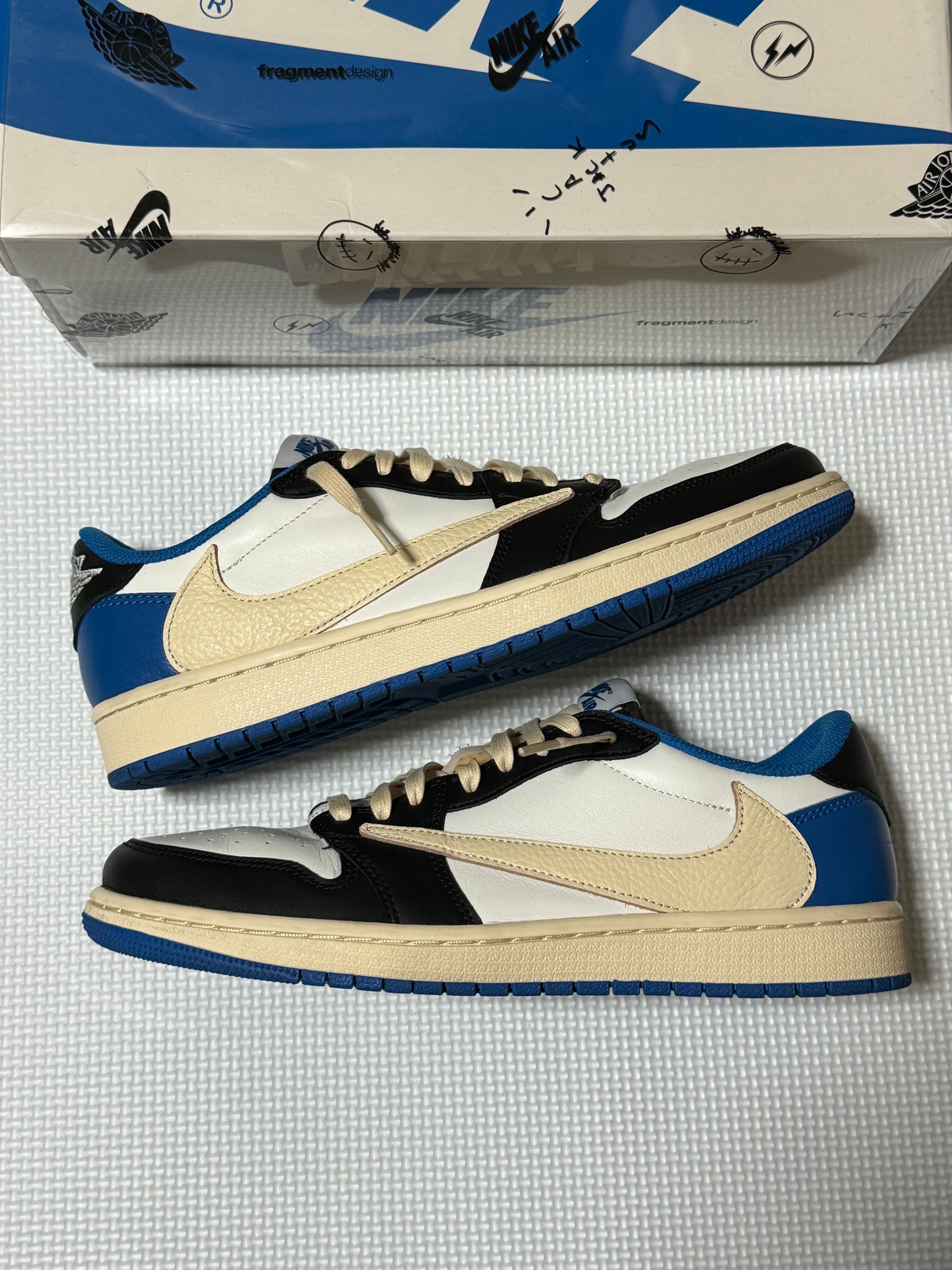Travis Scott × fragment design × Nike Air Jordan 1 Low OG SP "Military Blue"