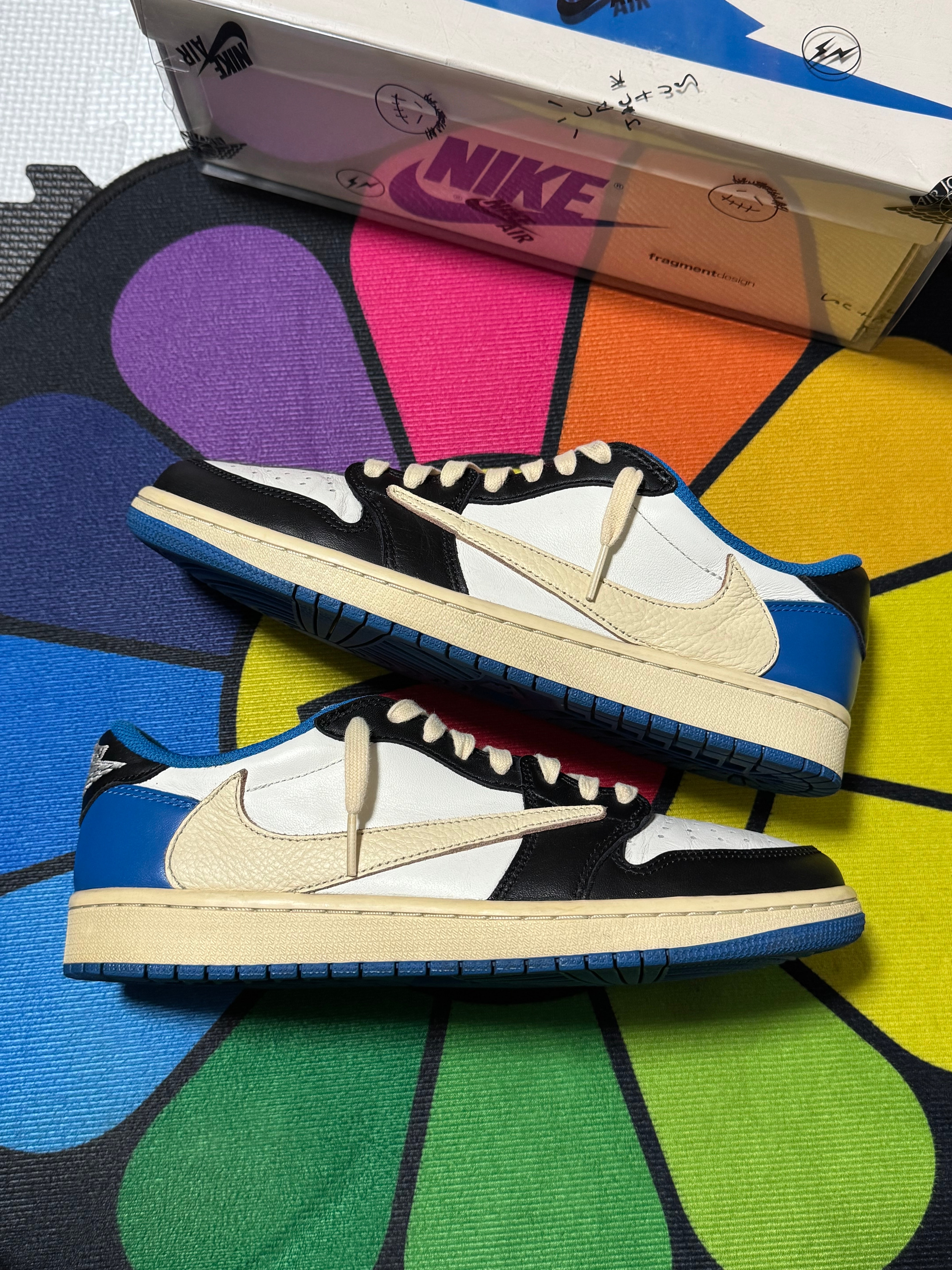 トラヴィススコット × フラグメントデザイン × ナイキ エアジョーダン1 ロー OG SP "ミリタリー ブルー"