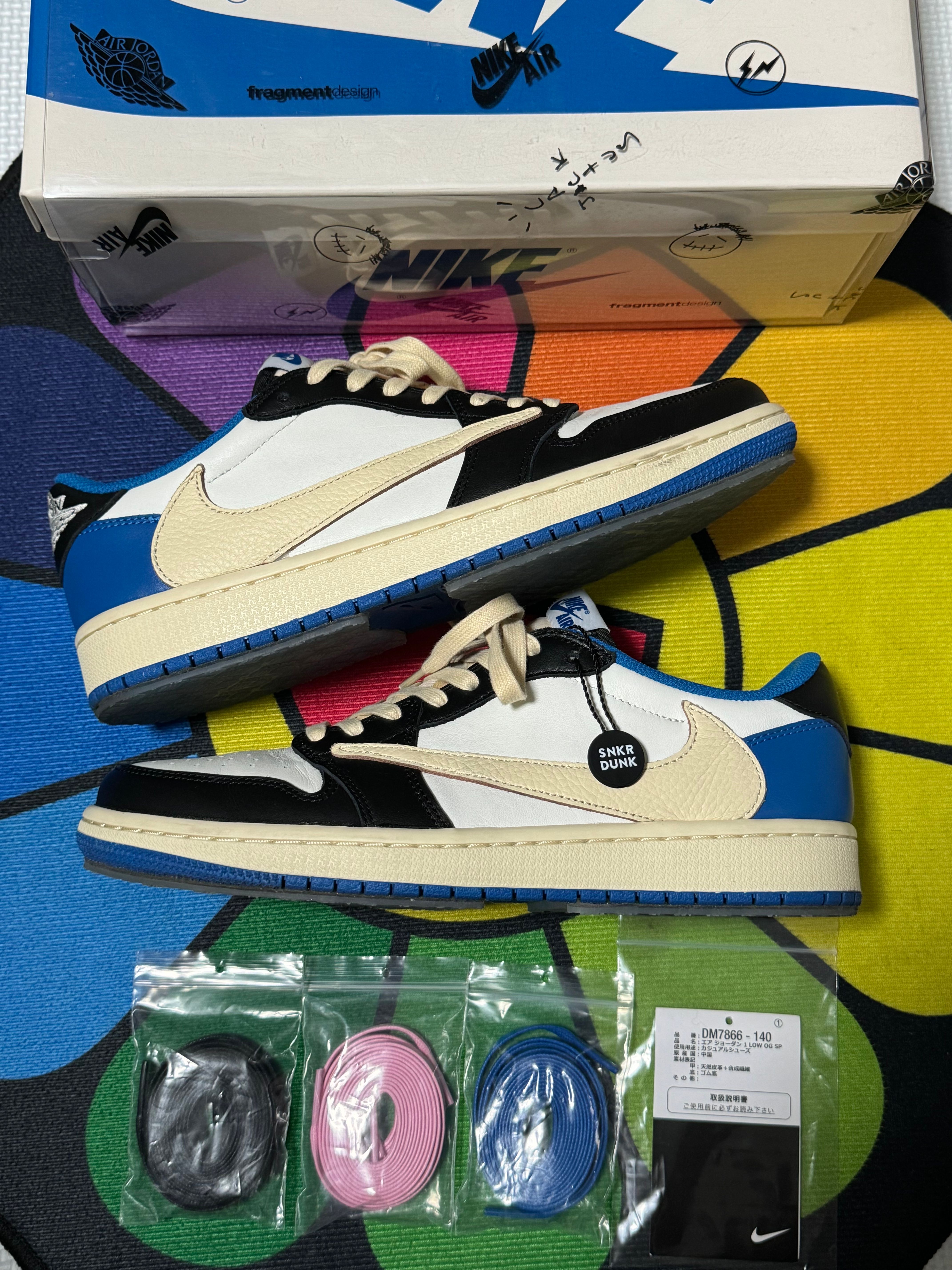 Travis Scott × fragment design × Nike Air Jordan 1 Low OG SP "Military Blue"